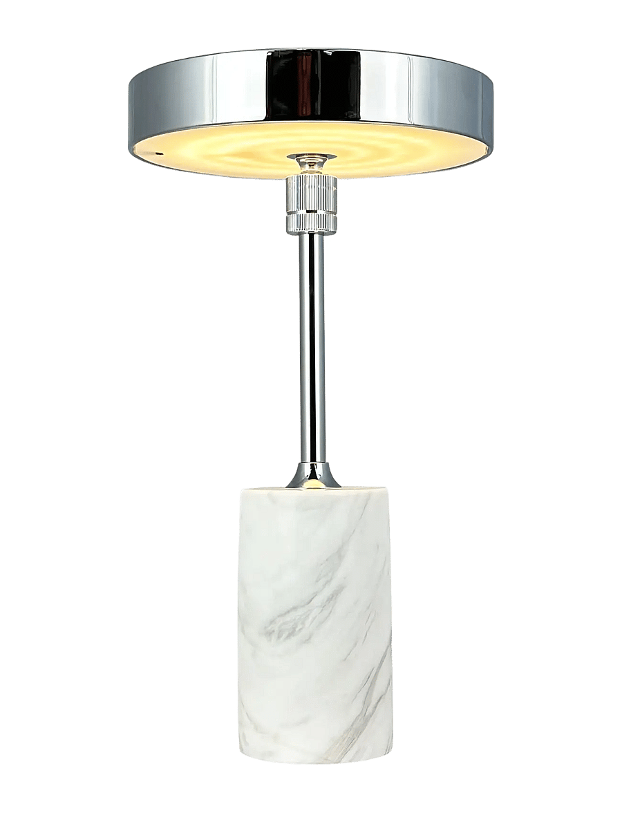 Dyberg Larsen - Starlight LED rechargeable table lamp chrome white marble - nešiojami Šviestuvai - chrome/ white marble - 2