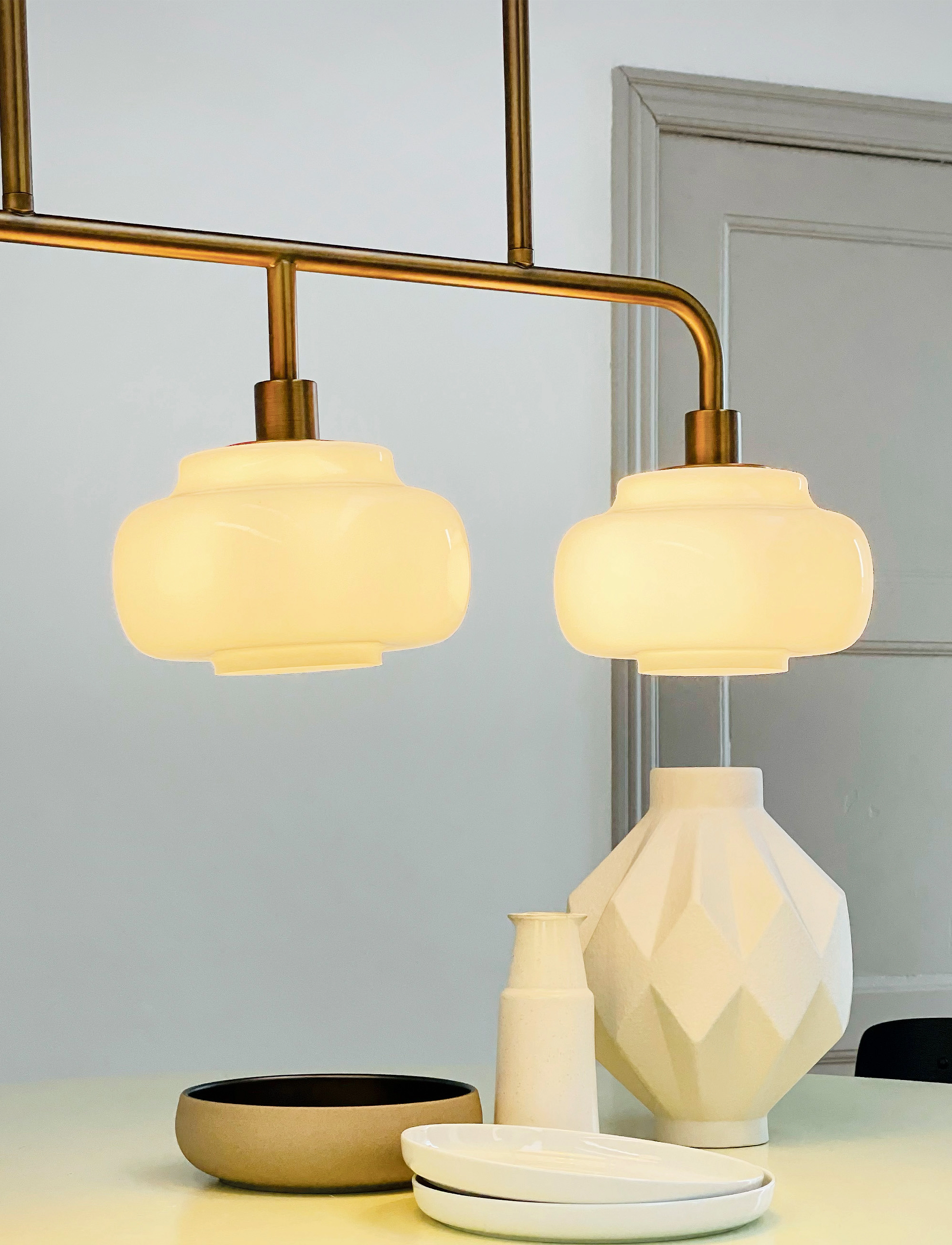 Dyberg Larsen - Ossett langbordspendel Opal / bronze - loftslamper - opal / bronze - 5