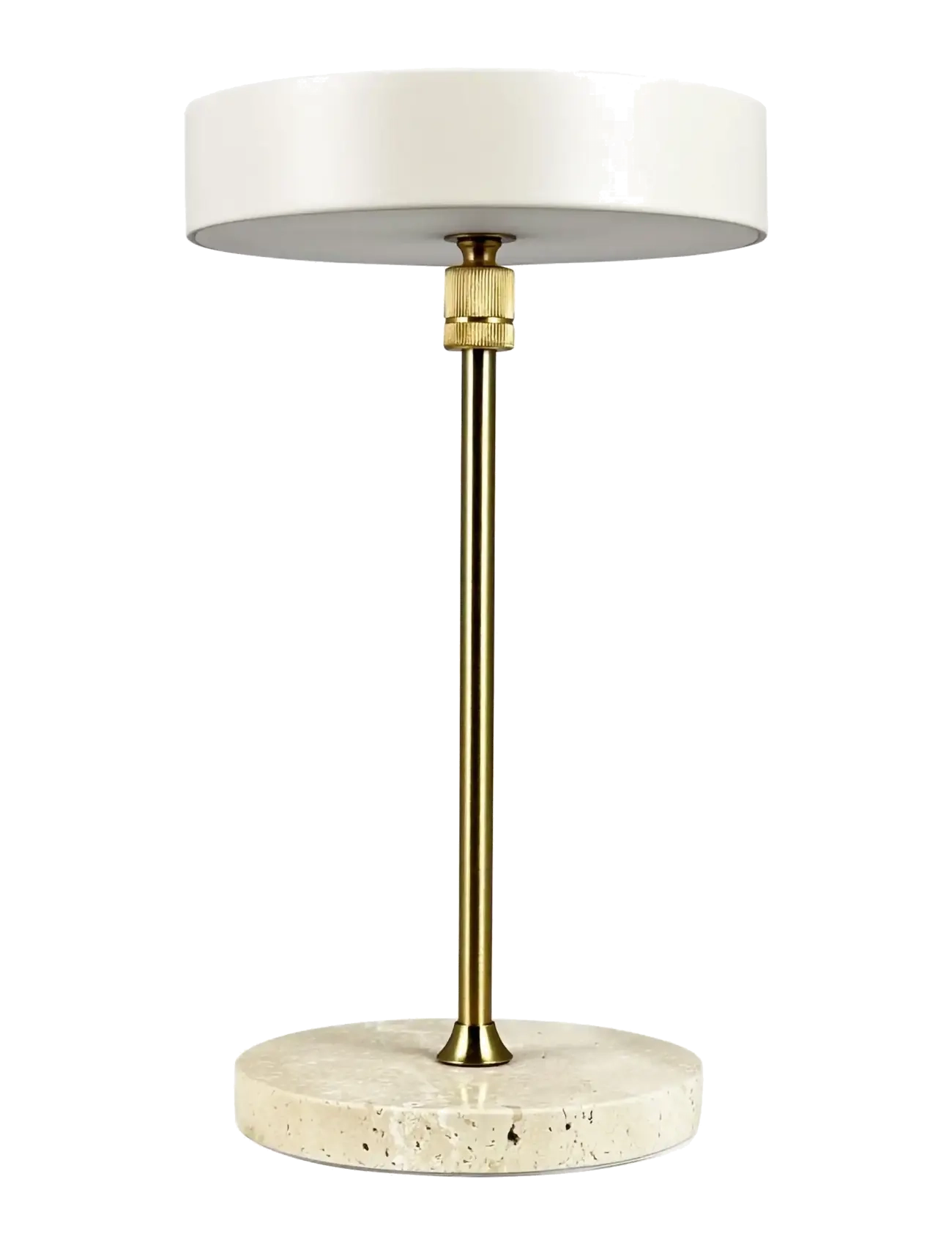 Dyberg Larsen MOONLIGHT LED genopladelig bordlampe Beige, travertin, messing - Beleuchtung - BEIGE/ TREVETIN/ BRASS / beige