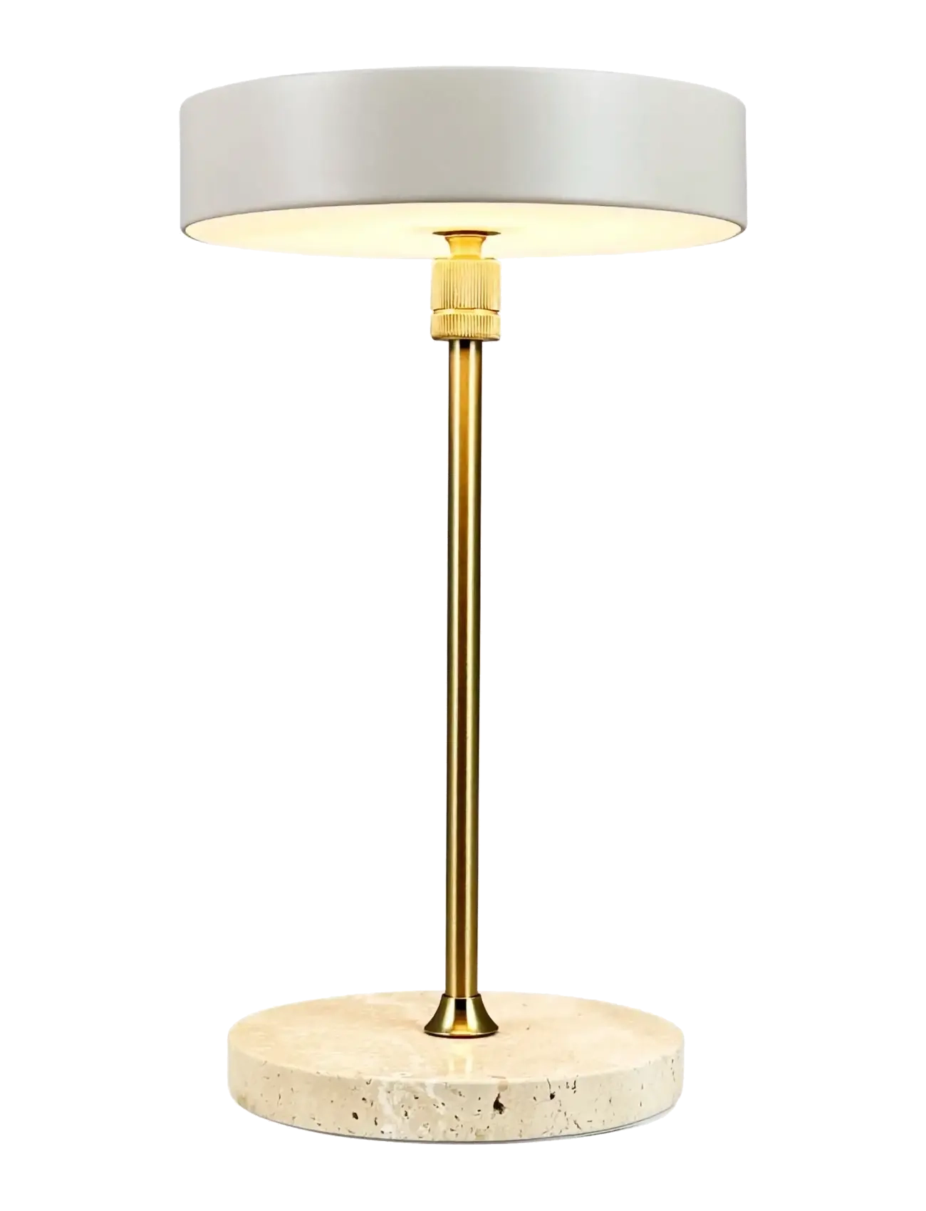 Dyberg Larsen - MOONLIGHT LED genopladelig bordlampe Beige, travertin, messing - mobile lampen - beige/ trevetin/ brass - 2