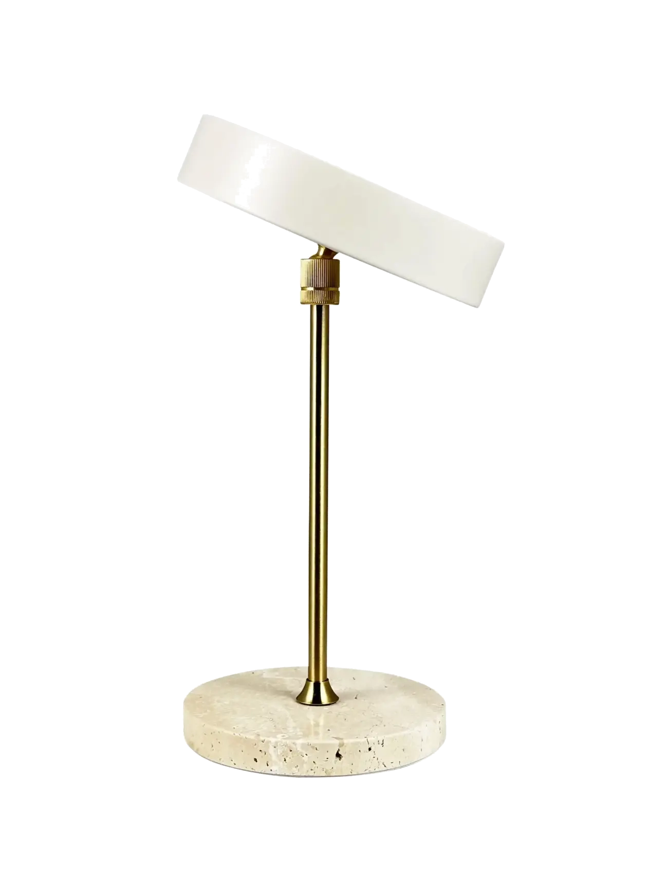 Dyberg Larsen - MOONLIGHT LED genopladelig bordlampe Beige, travertin, messing - mobile lampen - beige/ trevetin/ brass - 3