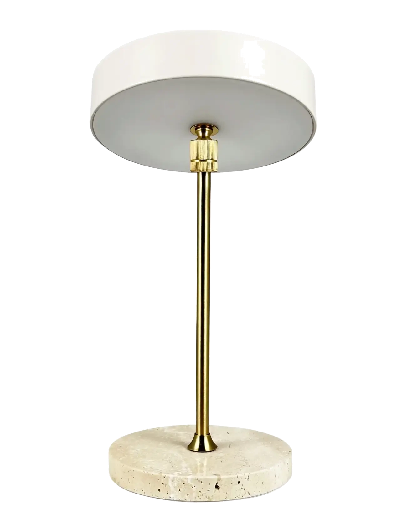 Dyberg Larsen - MOONLIGHT LED genopladelig bordlampe Beige, travertin, messing - mobile lampen - beige/ trevetin/ brass - 4