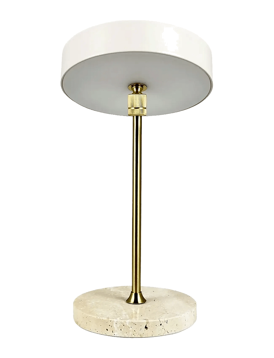 Dyberg Larsen - MOONLIGHT LED genopladelig bordlampe Beige, travertin, messing - nešiojami Šviestuvai - beige/ trevetin/ brass - 4