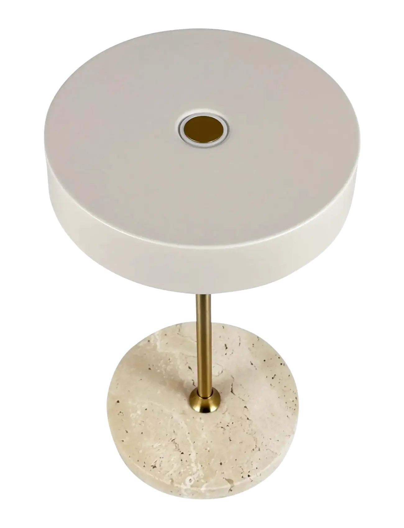 Dyberg Larsen - MOONLIGHT LED genopladelig bordlampe Beige, travertin, messing - mobile lampen - beige/ trevetin/ brass - 5