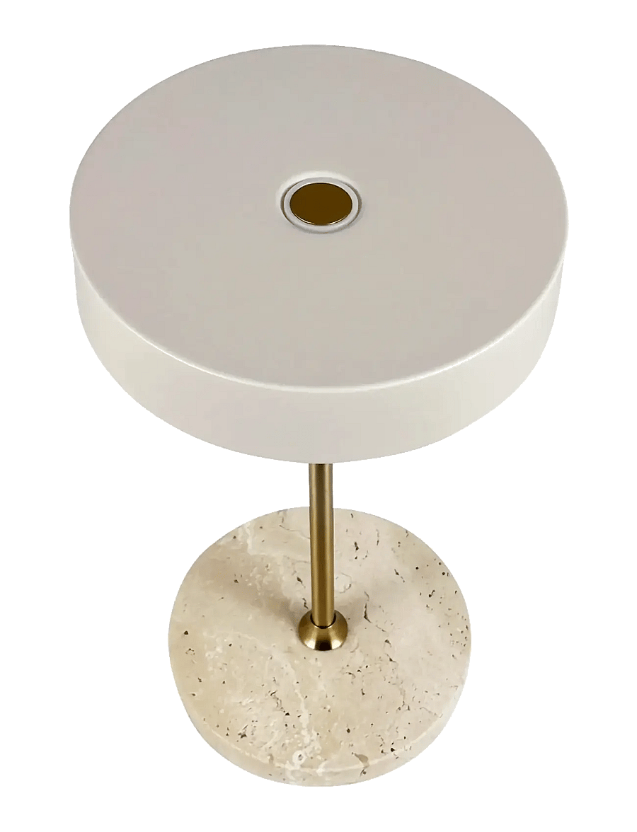 Dyberg Larsen - MOONLIGHT LED genopladelig bordlampe Beige, travertin, messing - nešiojami Šviestuvai - beige/ trevetin/ brass - 5
