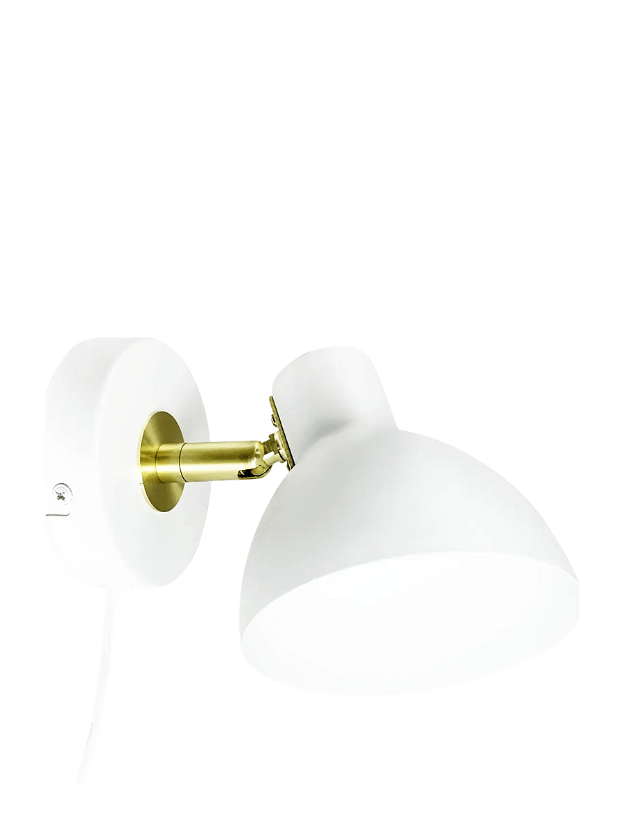 Dyberg Larsen - Lilje Table Lamp - sieniniai šviestuvai - white / brass - 3