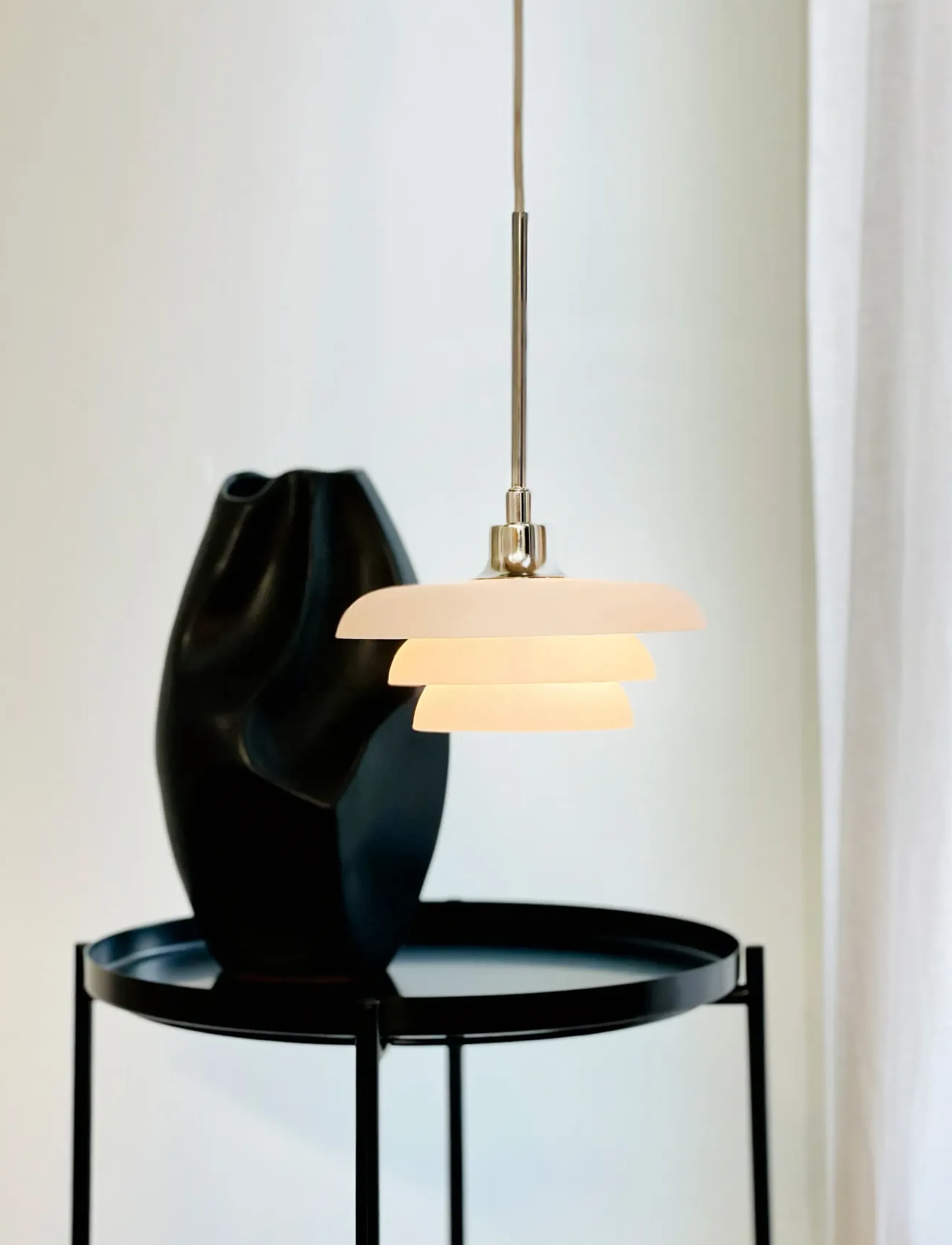 Dyberg Larsen Ava Pendel D20 Opal/ Krom, 20 cm, Ceiling Lamps, Weiß - Pendant Homeware