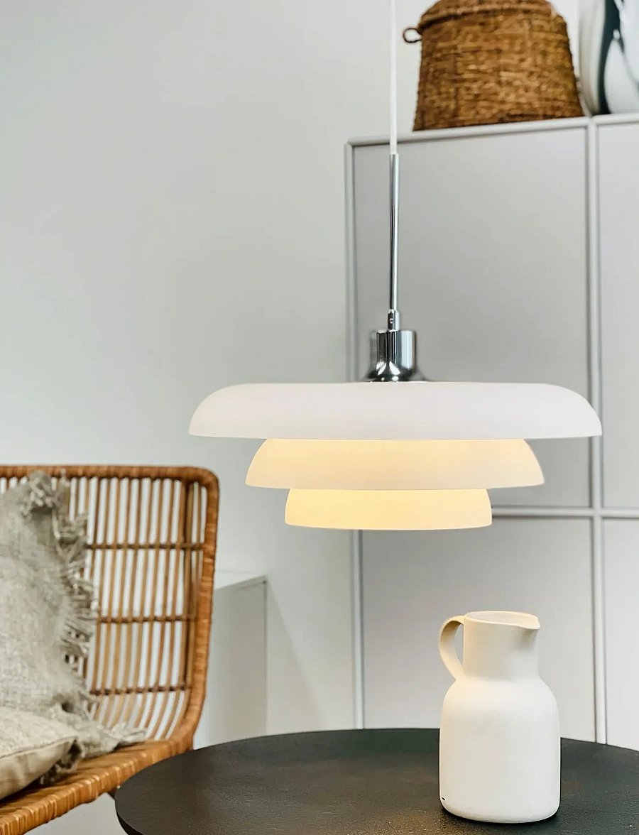 Dyberg Larsen - AVA Pendel D40 Opal/ Krom - rippvalgustid - white - 5