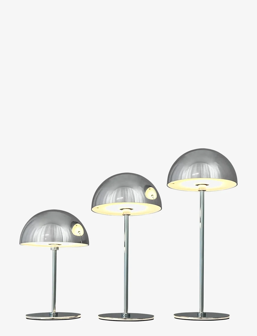 Dyberg Larsen - ALONG LED Minibordlampe Krom 3 stk. 10,15,20cm - sorteren op prijs - chrome - 1