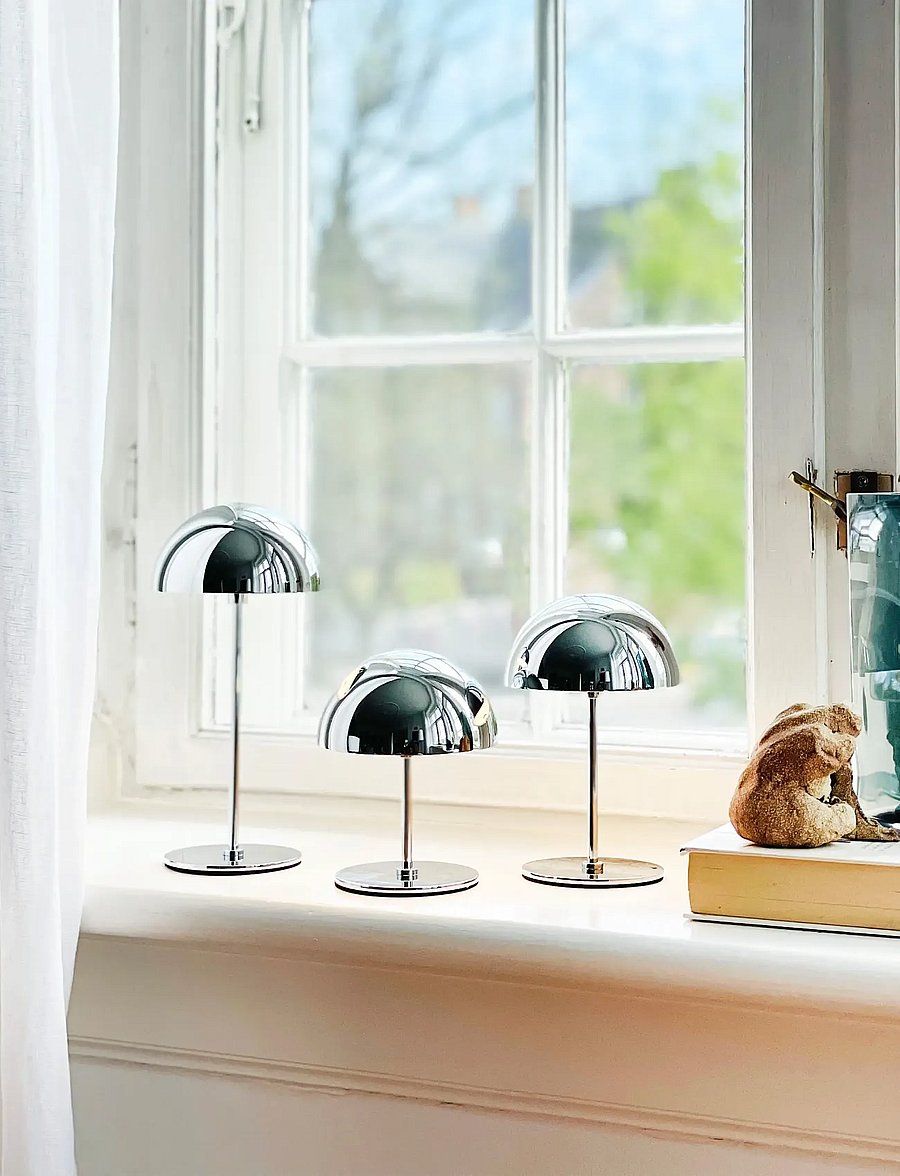 Dyberg Larsen - ALONG LED Minibordlampe Krom 3 stk. 10,15,20cm - schreibtisch- & tischlampen - chrome - 4