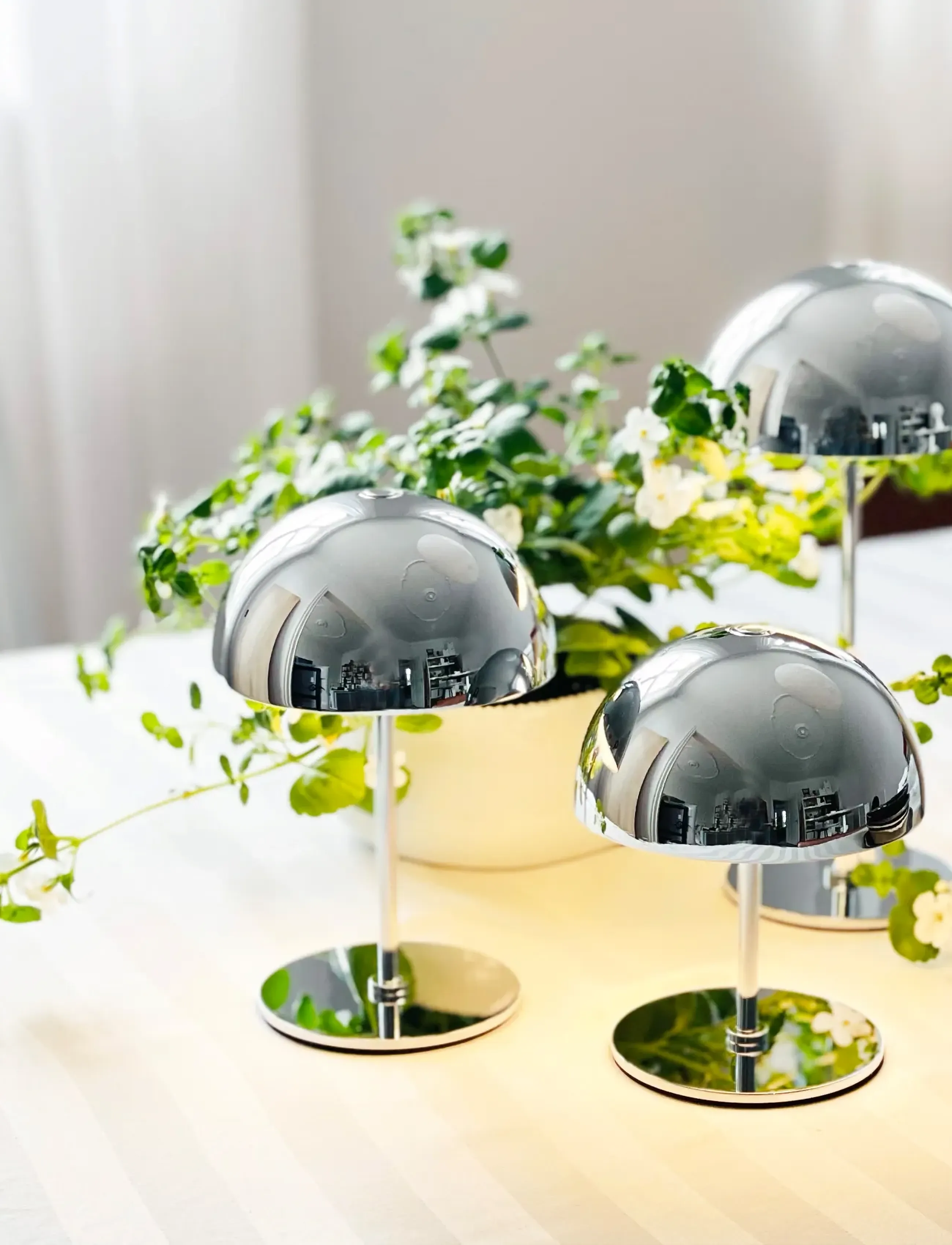 Dyberg Larsen ALONG LED Minibordlampe Krom 3 stk. 10,15,20cm - Konfirmation - CHROME / silver