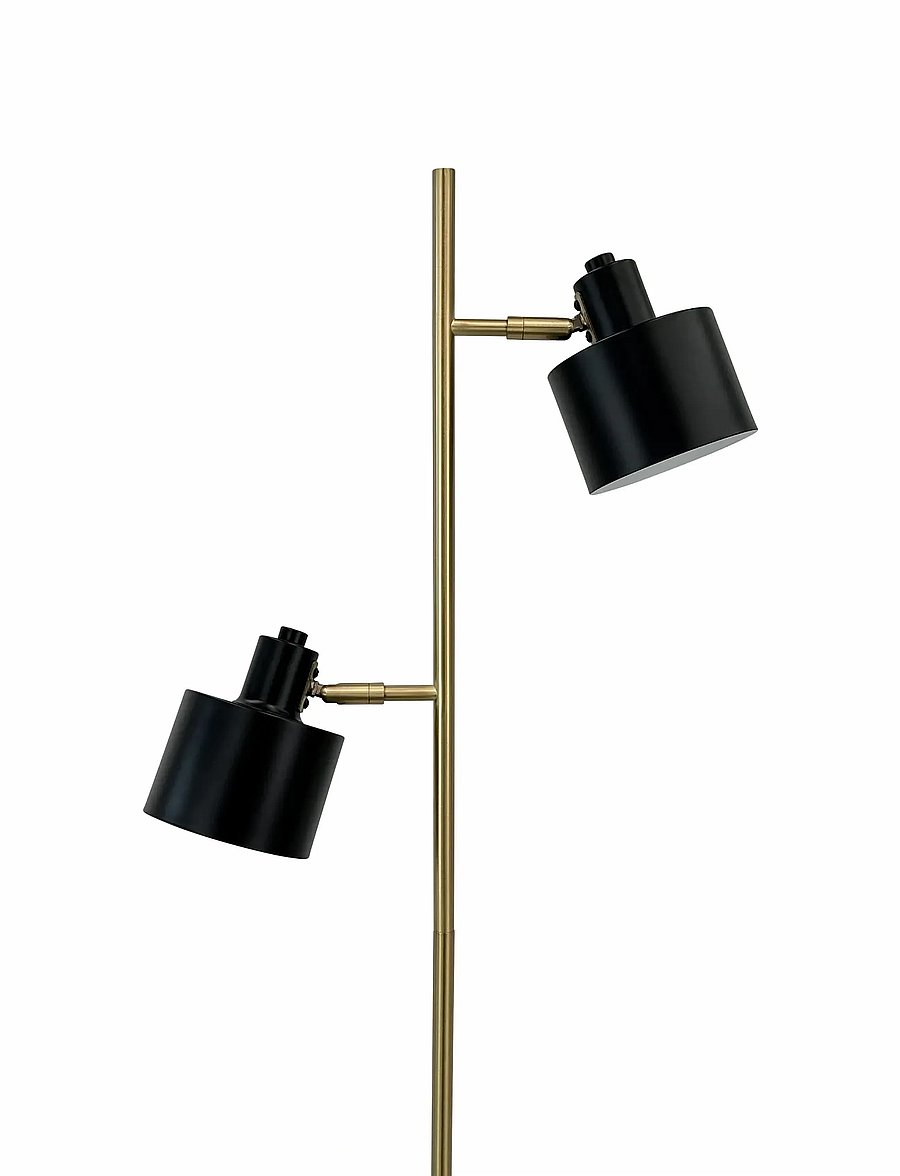 Dyberg Larsen - Ocean Sort/ messing gulvlampe - stehlampen - black/ brass - 3