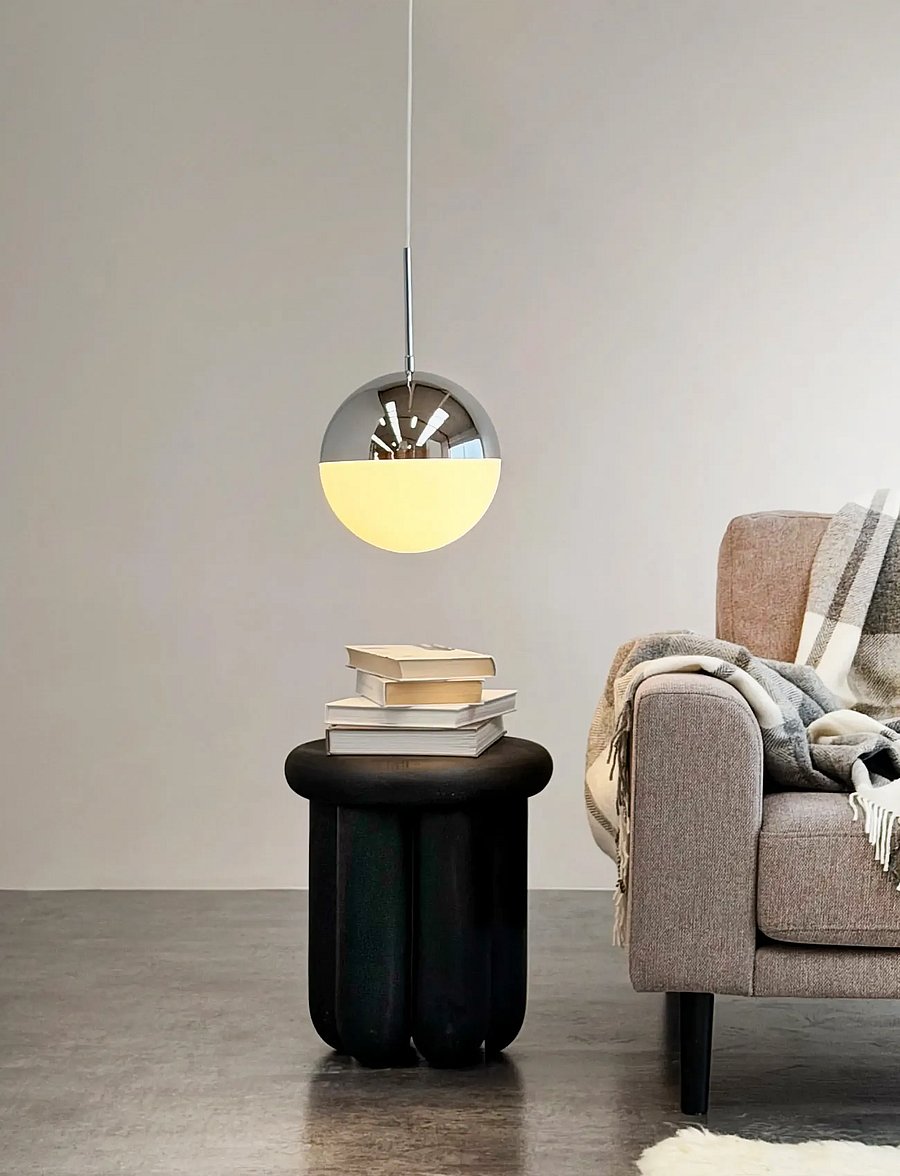Dyberg Larsen - Nova D25 opal/ krom pendel - rippvalgustid - opal/ chrome - 4