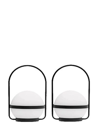 Dyberg Larsen Summer 10 cm håndlampe out/indoor sort hank - 2 stk - Outdoorbereich - WHITE/ BLACK / black