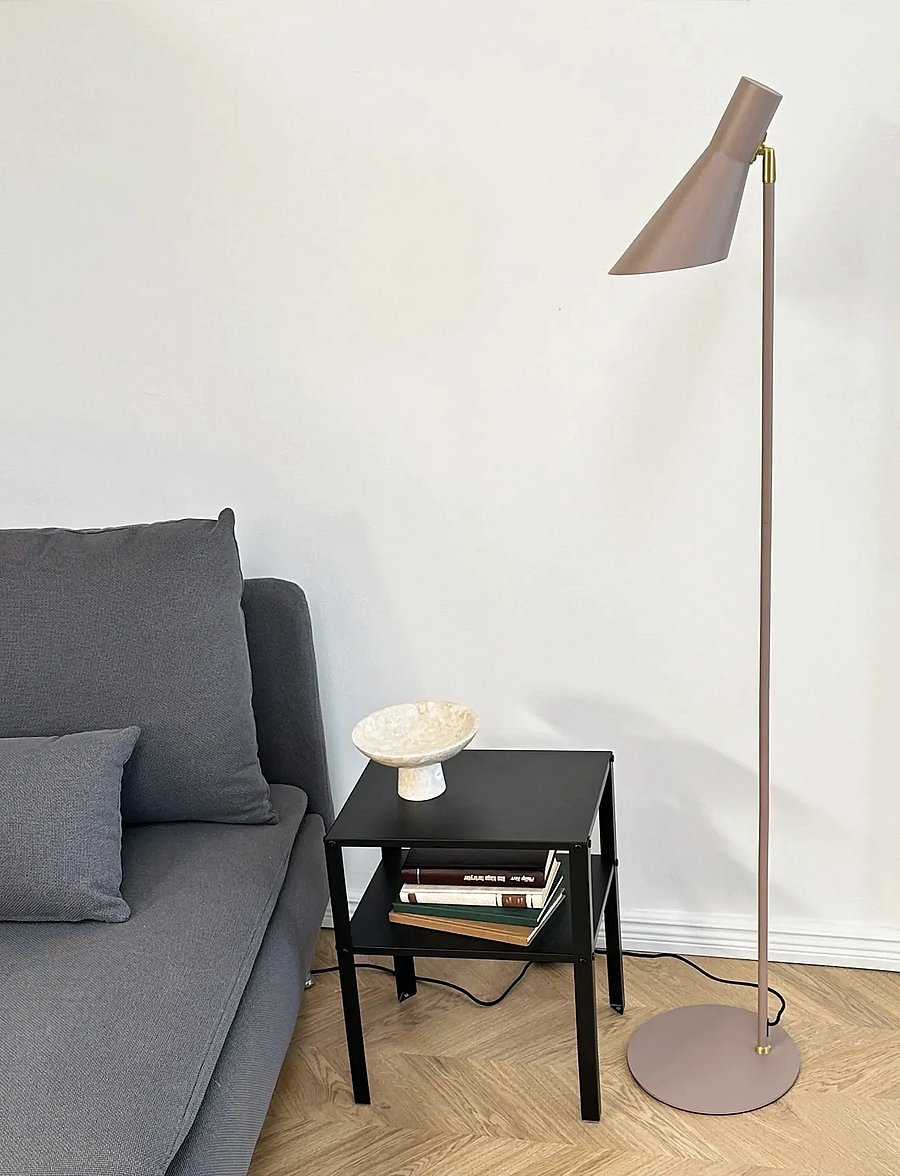 Dyberg Larsen - DL12 gulvlampe beige/messing - põrandalambid - beige/ brass - 2