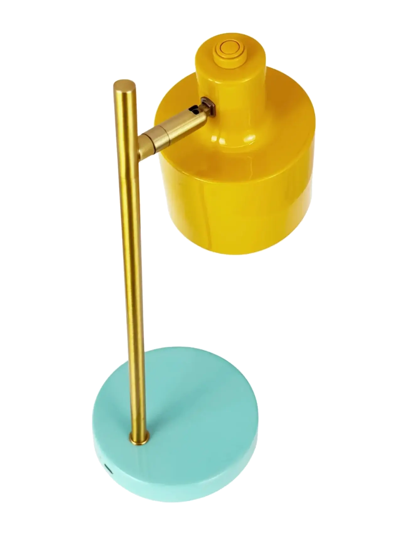 Dyberg Larsen - Ocean mini LED portable karry/ messing/ turkis bordlampe - transportable lamper - curry/ brass/ turquoise - 3