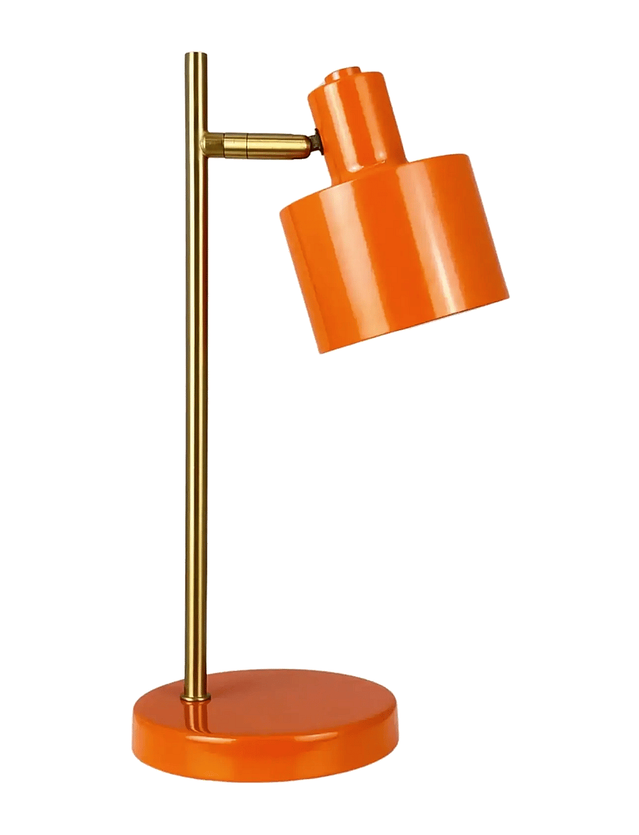 Dyberg Larsen - Ocean mini LED Portable orange/ messing bordlampe - mobile lampen - orange/ brass - 1