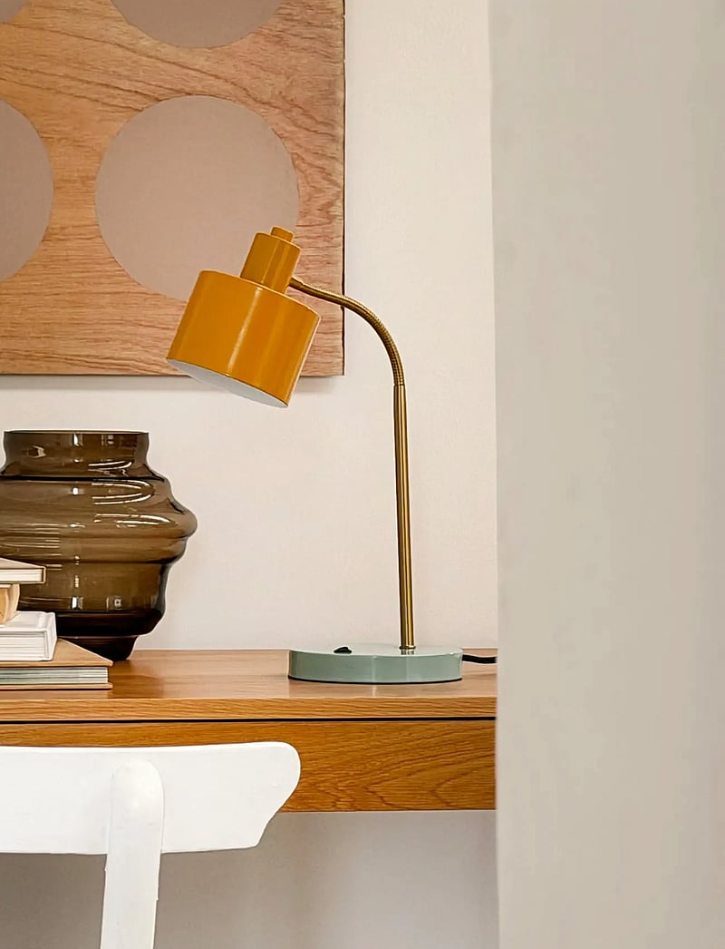 Dyberg Larsen - Ocean karry/ messing/ turkis flex bordlampe - schreibtisch- & tischlampen - curry/ brass/ turquoise - 4