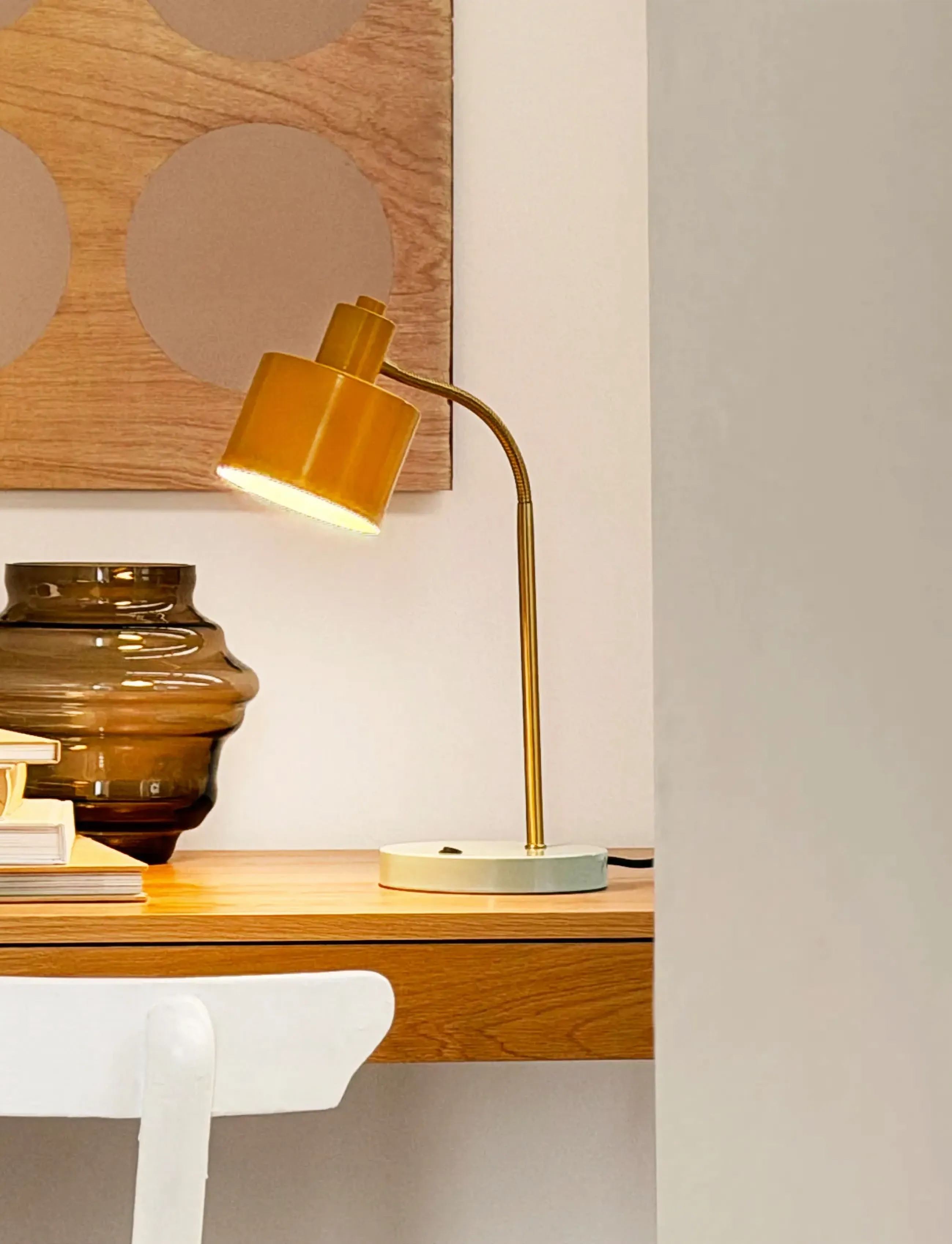 Dyberg Larsen - Ocean karry/ messing/ turkis flex bordlampe - schreibtisch- & tischlampen - curry/ brass/ turquoise - 5