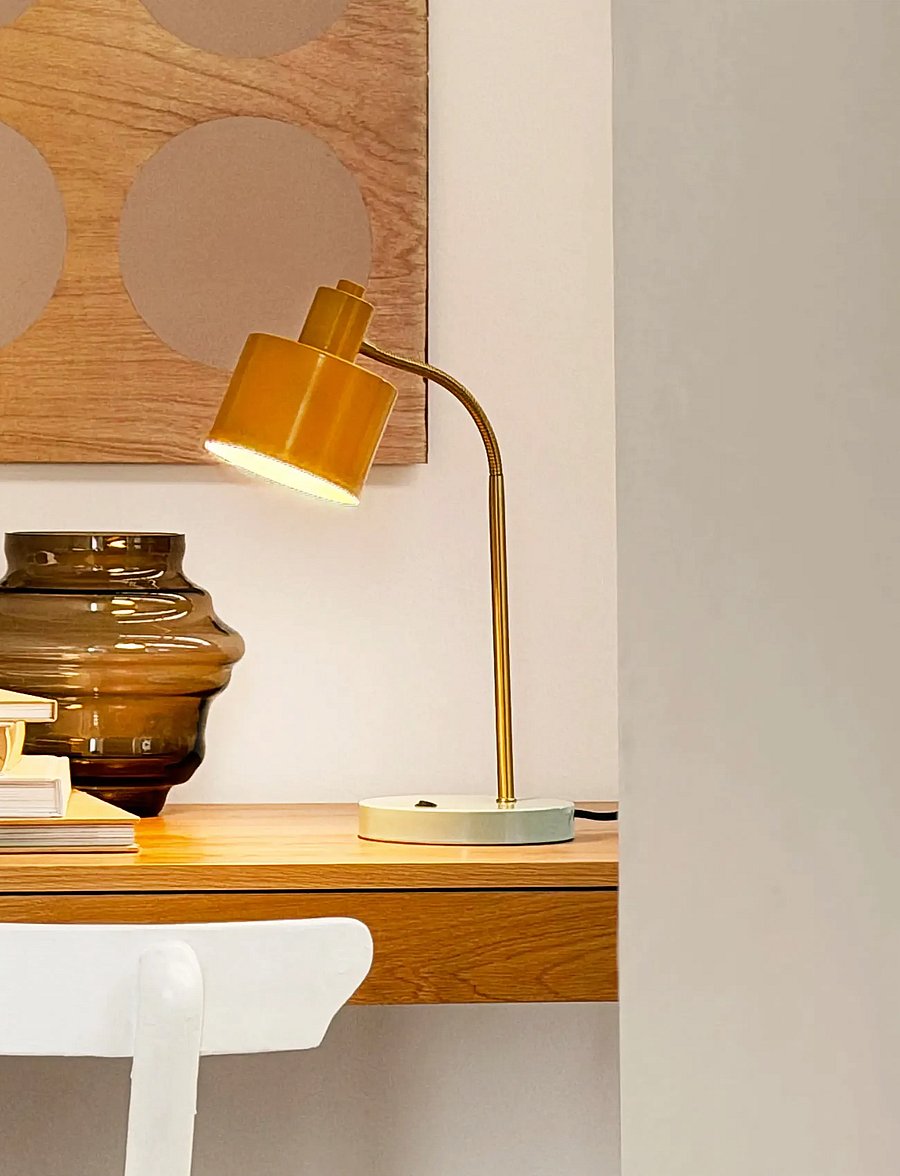 Dyberg Larsen - Ocean karry/ messing/ turkis flex bordlampe - laualambid - curry/ brass/ turquoise - 5