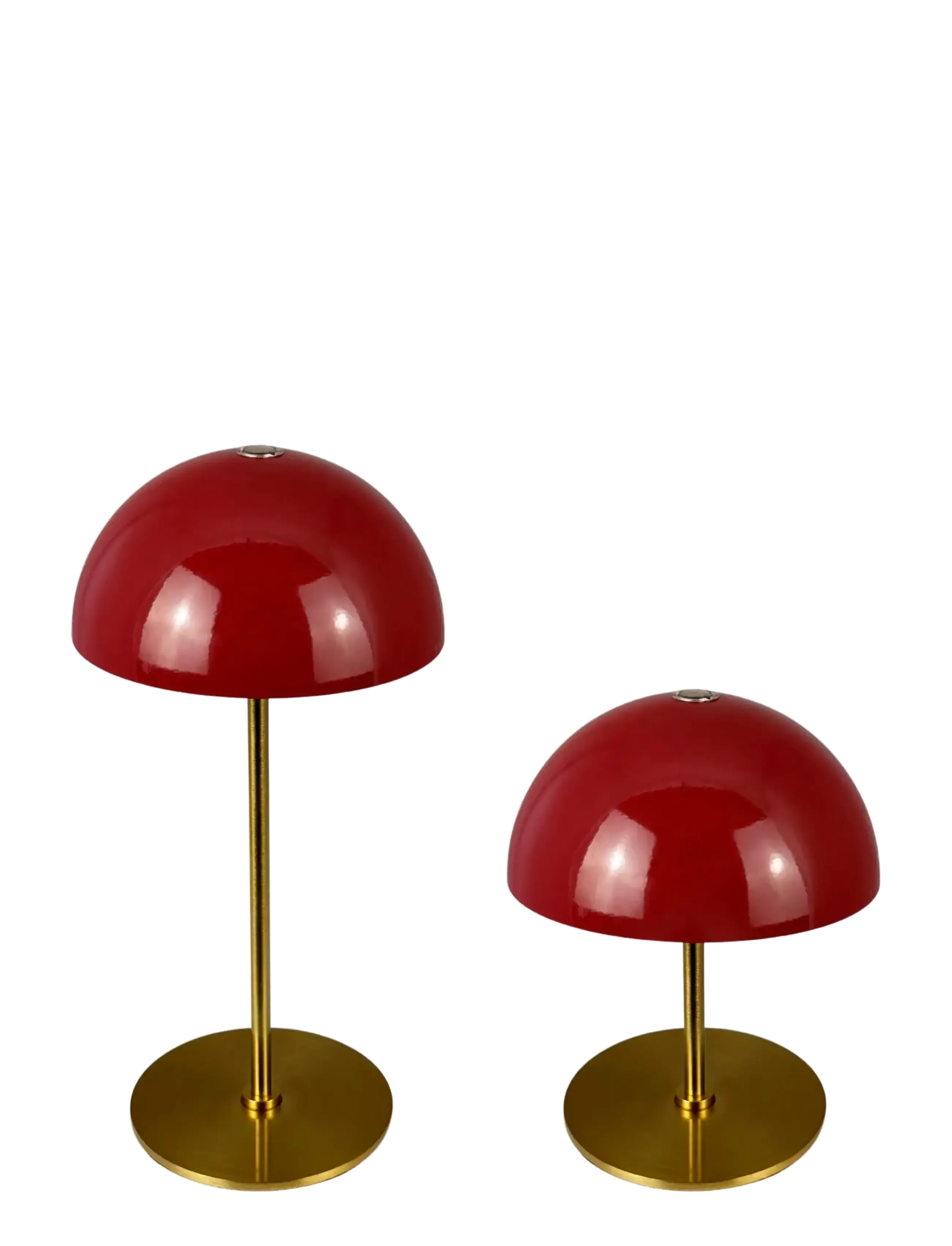 Dyberg Larsen - ALONG LED Minibordlampe mørkerød/messing 2 stk. i æske - transportable lamper - dark red/ brass - 2