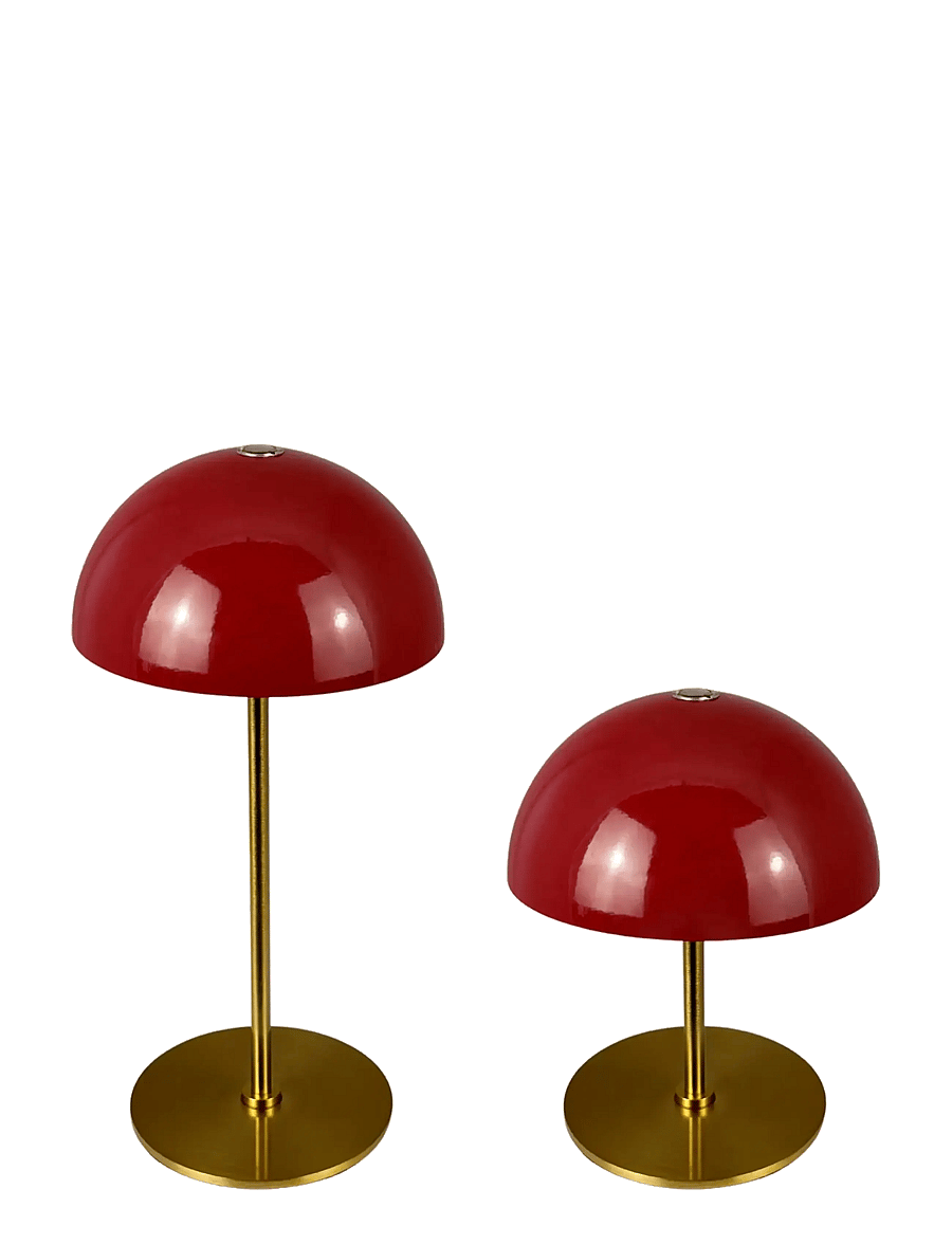 Dyberg Larsen - ALONG LED Minibordlampe mørkerød/messing 2 stk. i æske - mobile lampen - dark red/ brass - 2