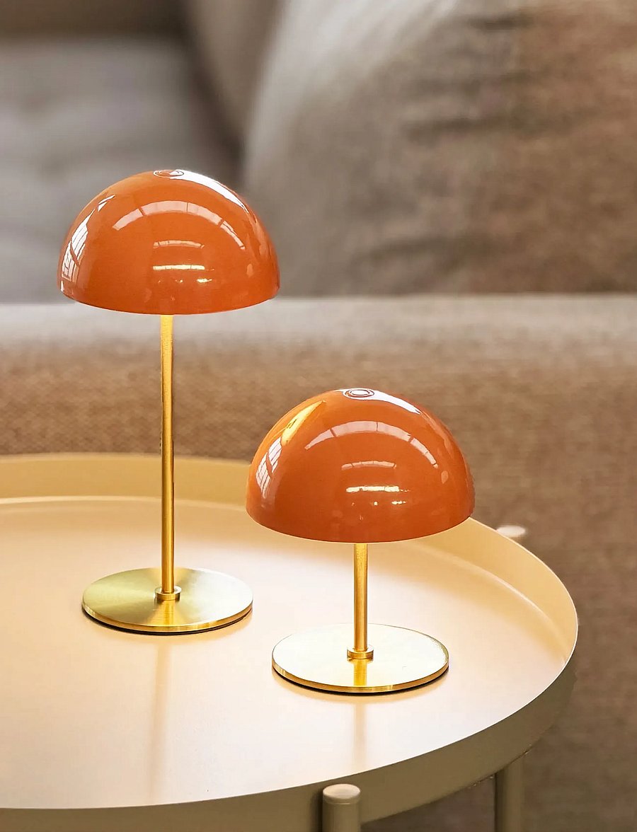 Dyberg Larsen - ALONG LED Minibordlampe orange/messing 2 stk. i æske - mobile lampen - orange/ brass - 0