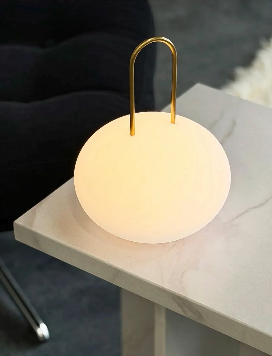 Dyberg Larsen - Ellipse LED Lanterne - laternen - white/ brass - 0