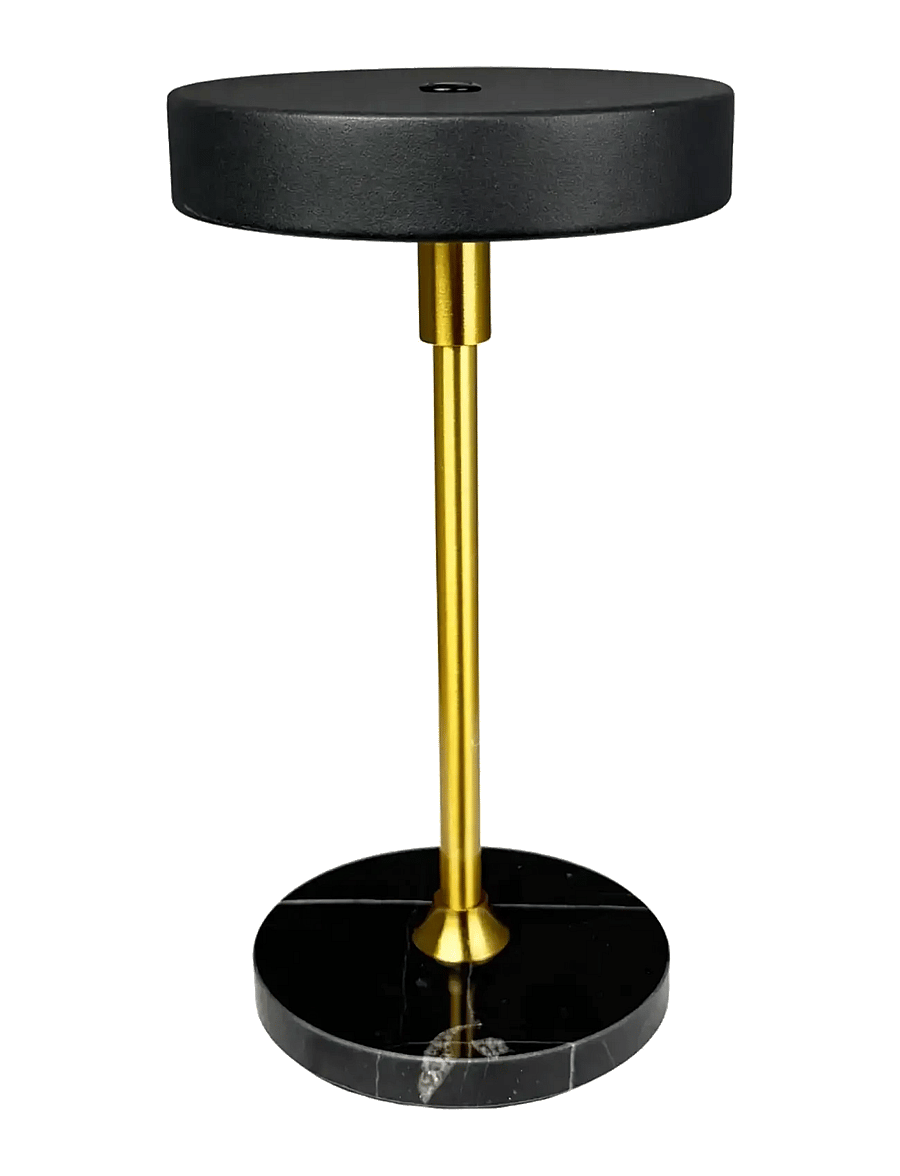 Dyberg Larsen - MOONLIGHT LED mini genopladelig bordlampe sort med sort marmor, messing - laualambid - black/ marble/ brass - 2