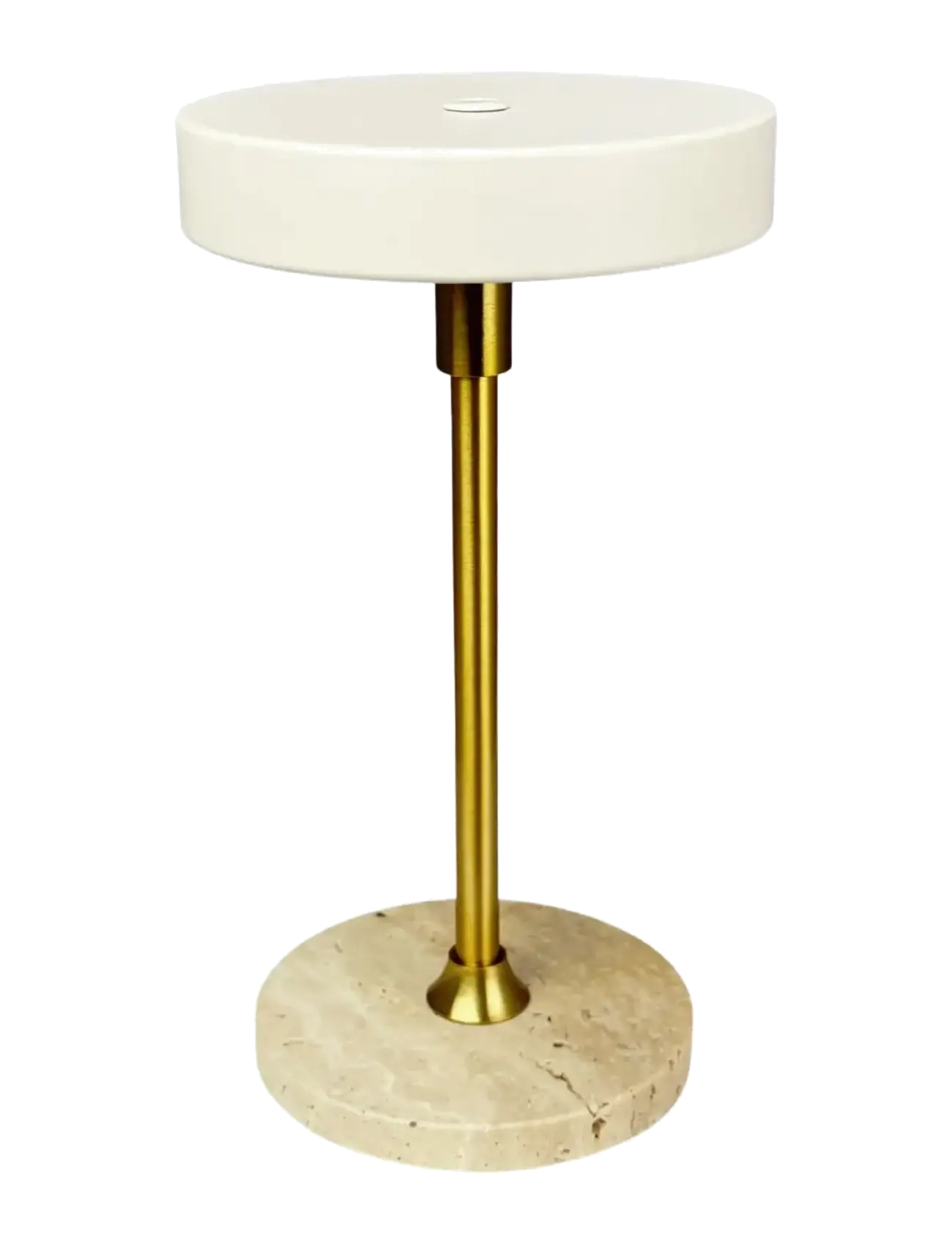 Dyberg Larsen - Moonlight LED Mini Genopladelig Bordlampe - Beige/Travertin - bordlamper - beige/ trevetin/ brass - 2