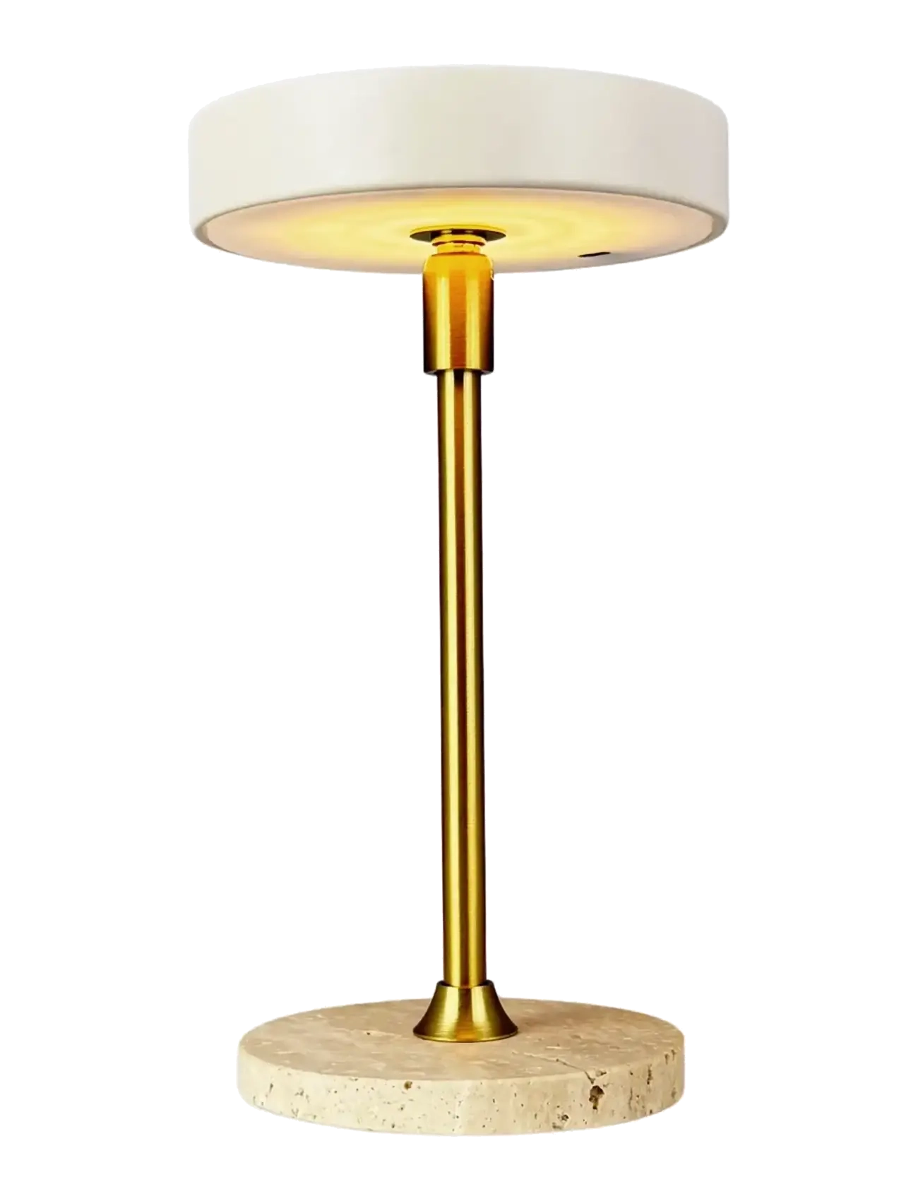 Dyberg Larsen - Moonlight LED Mini Genopladelig Bordlampe - Beige/Travertin - bordlamper - beige/ trevetin/ brass - 3