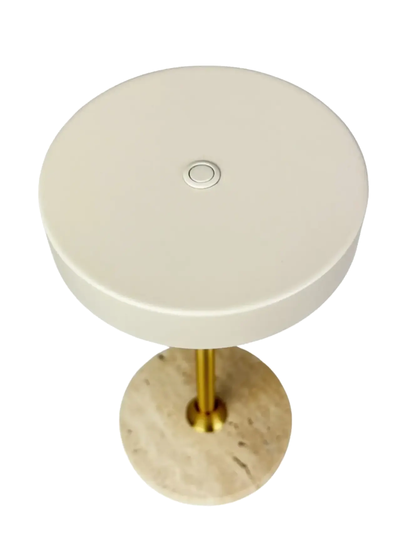 Dyberg Larsen - Moonlight LED Mini Genopladelig Bordlampe - Beige/Travertin - bordlamper - beige/ trevetin/ brass - 4