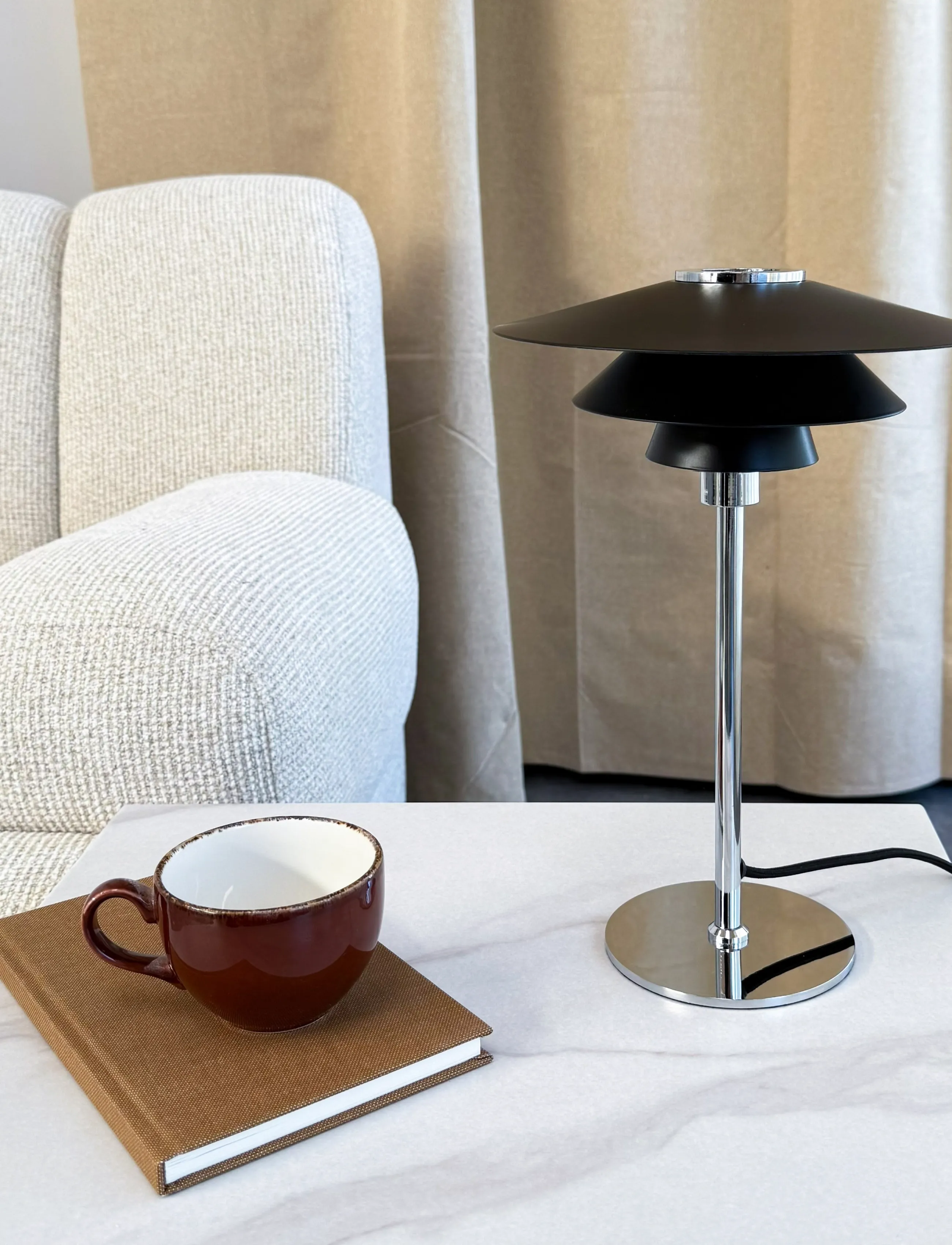 Dyberg Larsen - Kay mini Bordlampe - Sort - schreibtisch- & tischlampen - black/ chrome - 0