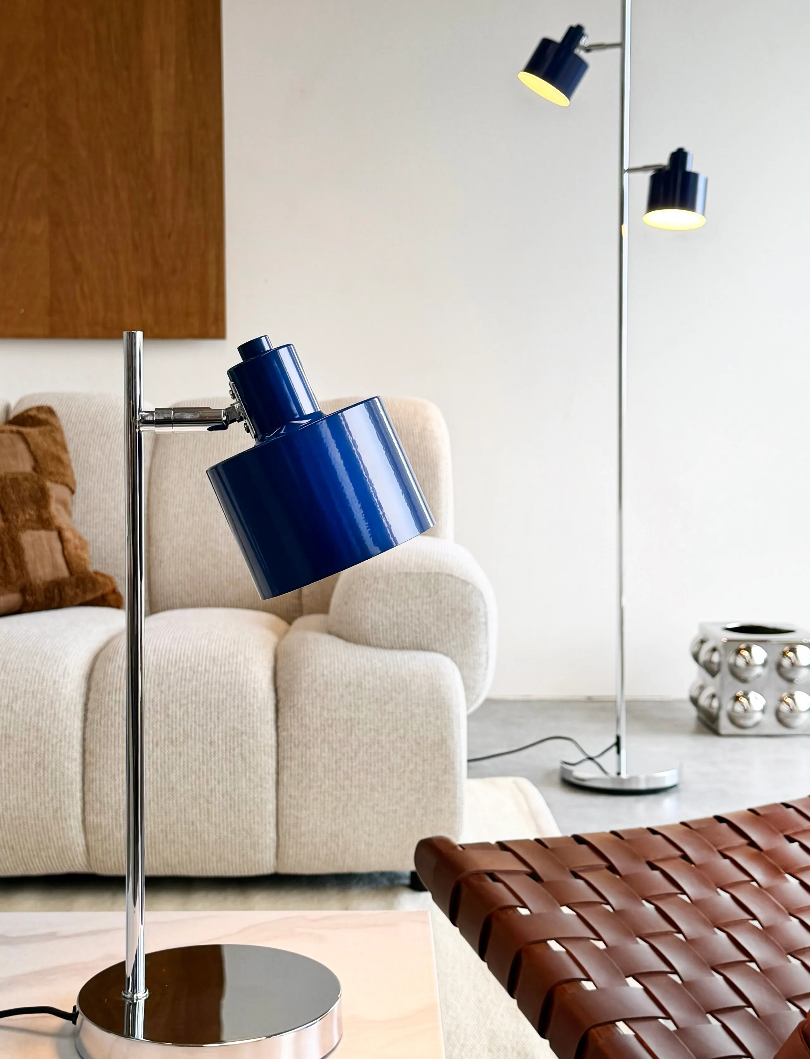 Dyberg Larsen - Ocean bordslampa, blå/krom - bordslampor - blue/ chrome - 5