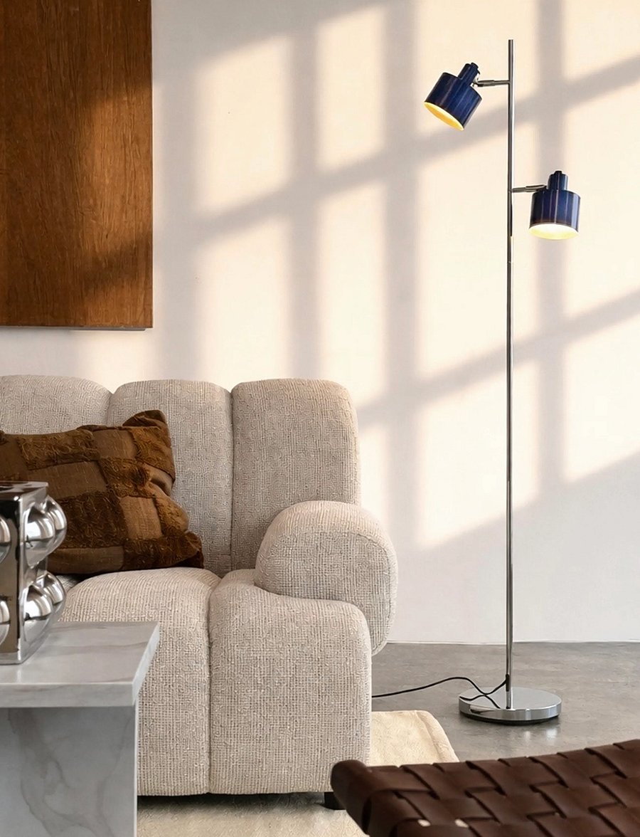 Dyberg Larsen - Ocean Gulvlampe Blå/ Krom - põrandalambid - blue/ chrome - 0