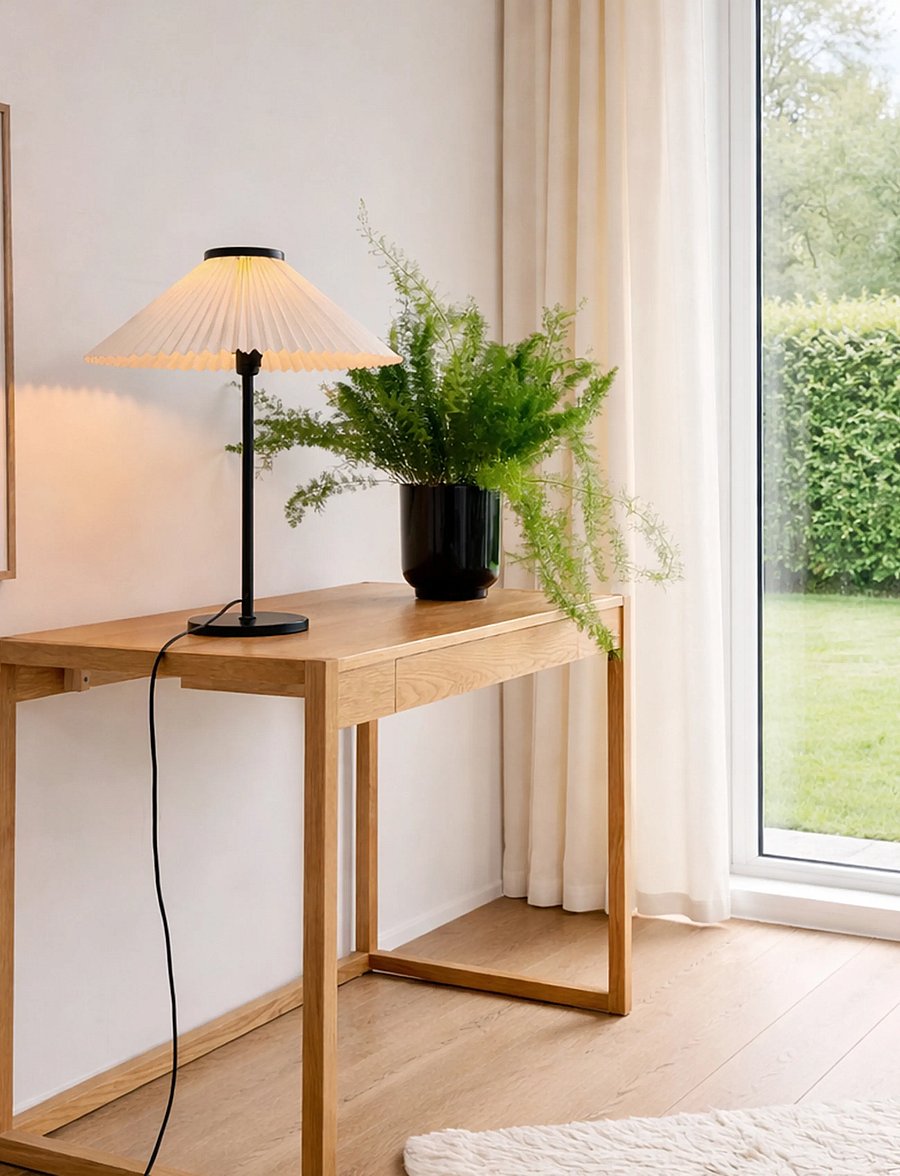 Dyberg Larsen - Plissé-pöytävalaisin - pöytävalaisimet - black/ off-white - 0