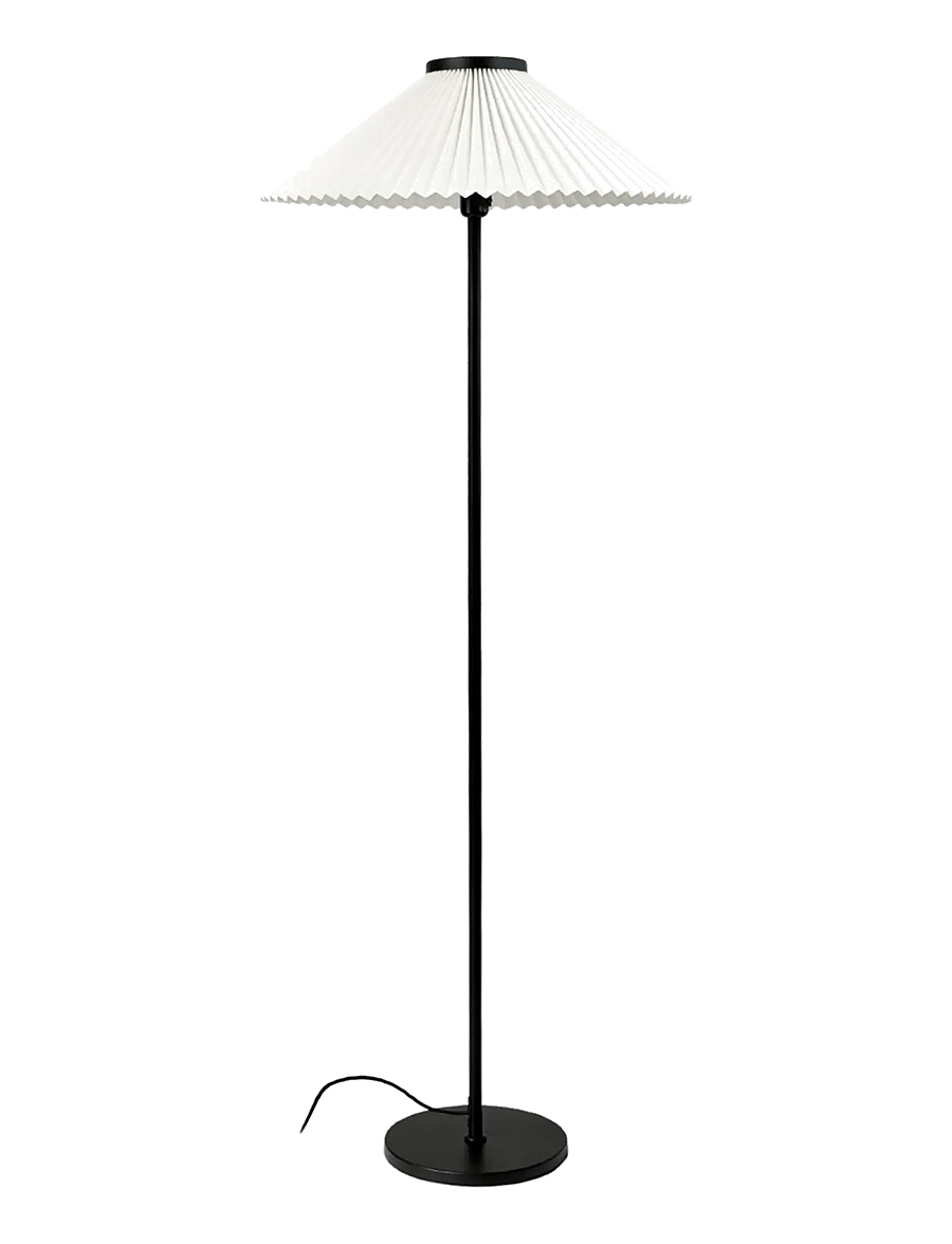 Dyberg Larsen - Plissé Gulvlampe - grindų šviestuvai - black/ off-white - 1