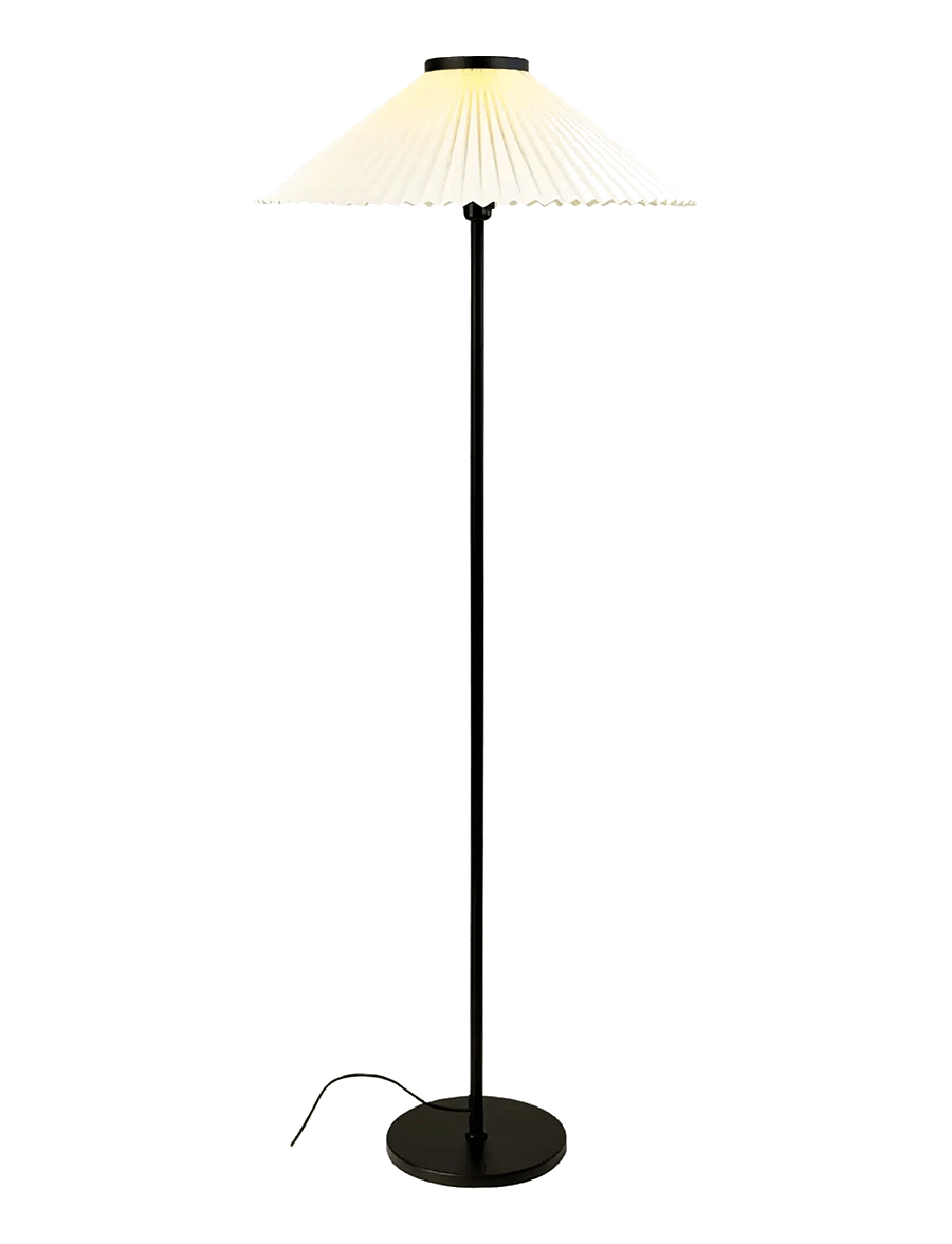 Dyberg Larsen - Plissé Gulvlampe - grindų šviestuvai - black/ off-white - 2