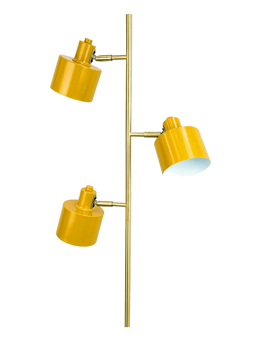 Dyberg Larsen - Ocean gulvlampe 3 skærme karry/ messing/ turkis - põrandalambid - curry/ brass/ turquoise - 2
