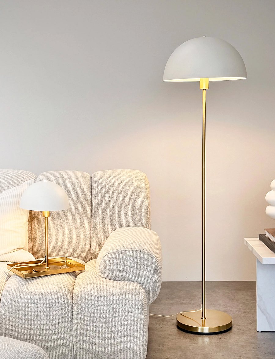 Dyberg Larsen - Stockholm Gulvlampe Hvid/ Messing - stehlampen - white/ brass - 3