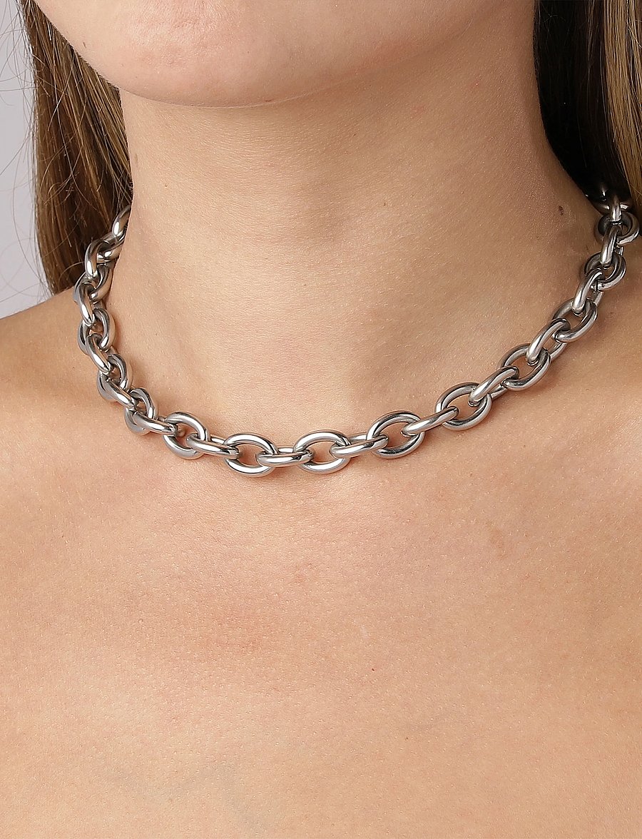 Dyrberg/Kern - PACE necklace SS - kedjehalsband - silver - 0