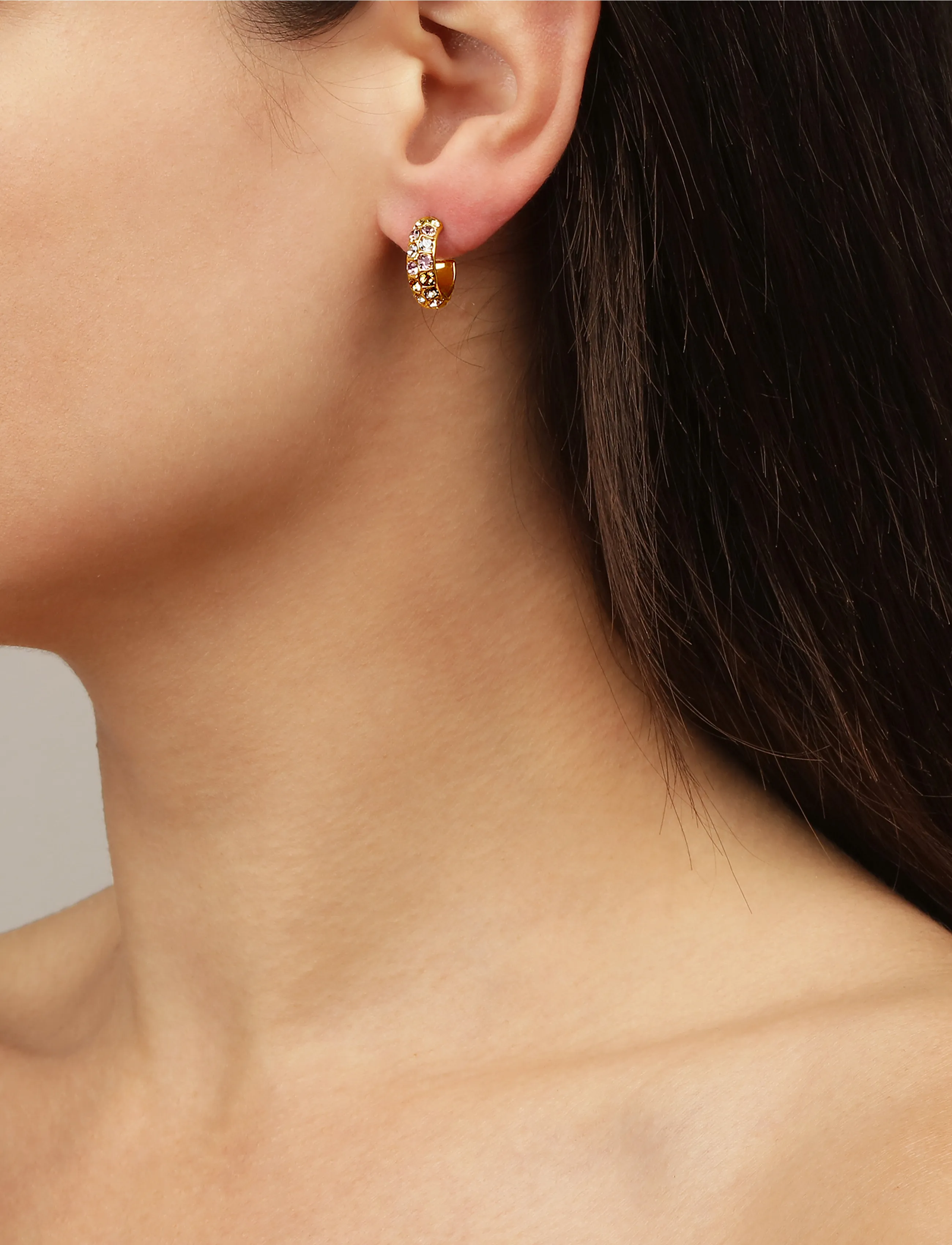 Dyrberg/Kern Heidi Sg Golden/Peach, One Size, Earrings, Gold - Hoops, Frauen