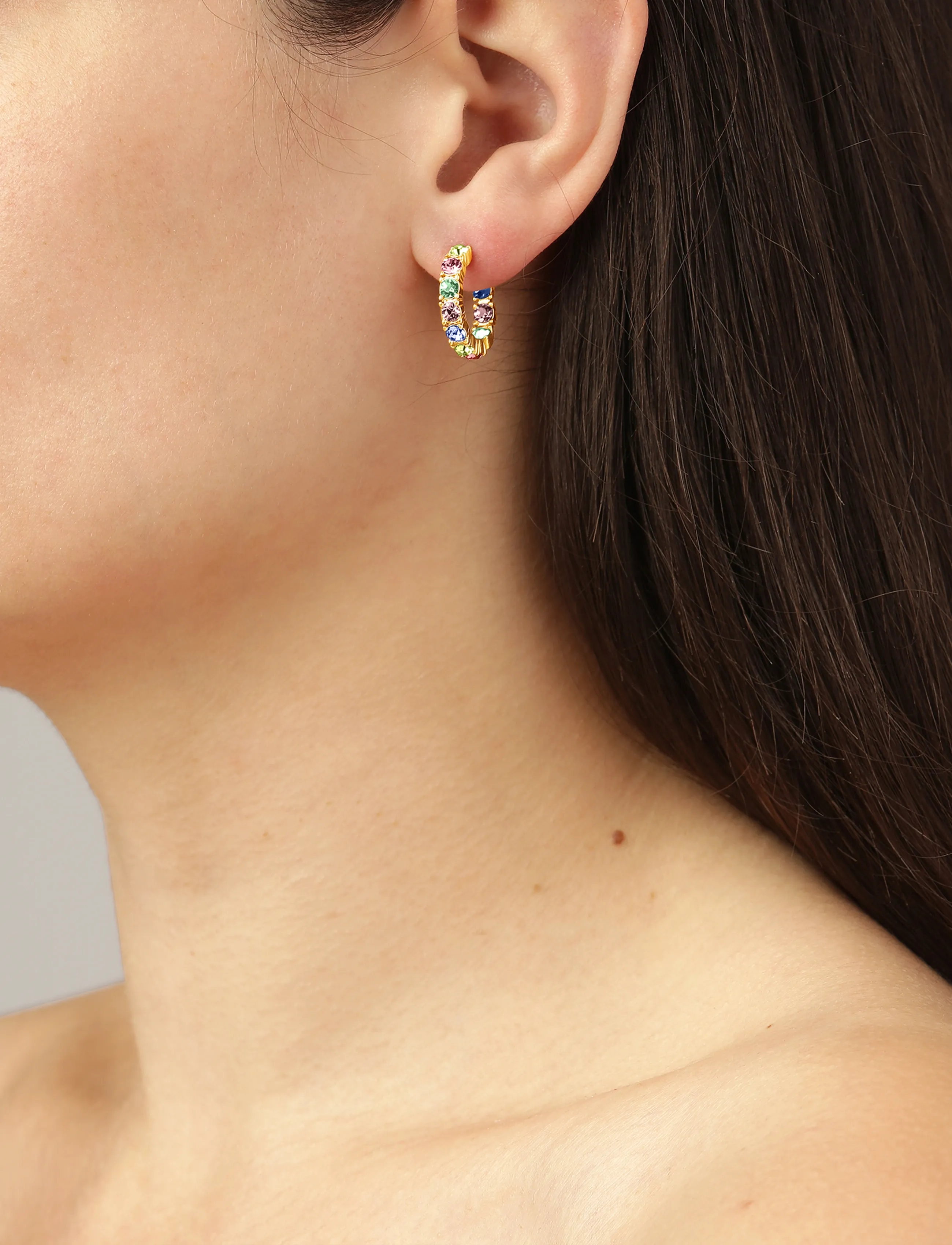 Dyrberg/Kern Raquel Sg Pastel Multi, One Size, Earrings, Gold - Hoops, Frauen