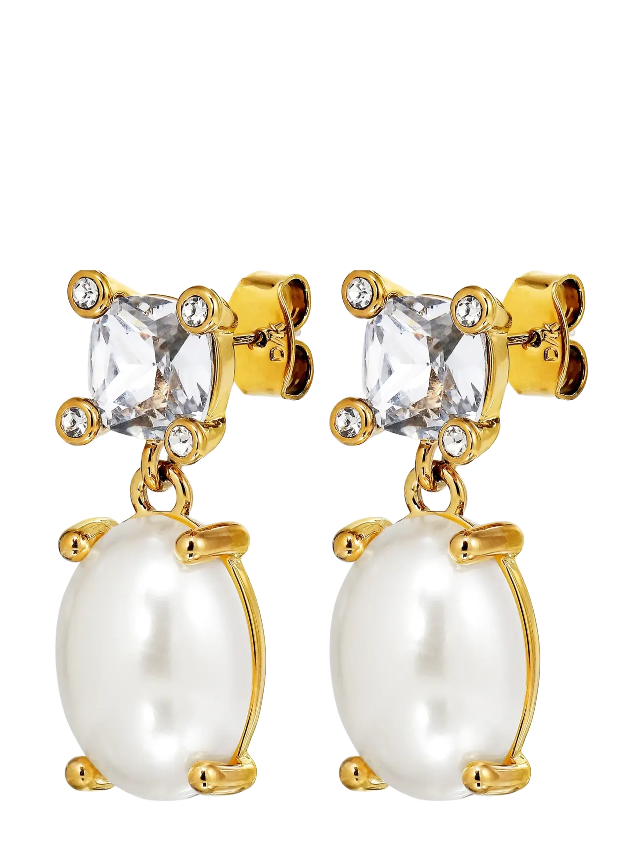 Dyrberg/Kern ANTONIA SG CRYSTAL / WHITE PEARL - Ohrhänger - SG WHITE / gold