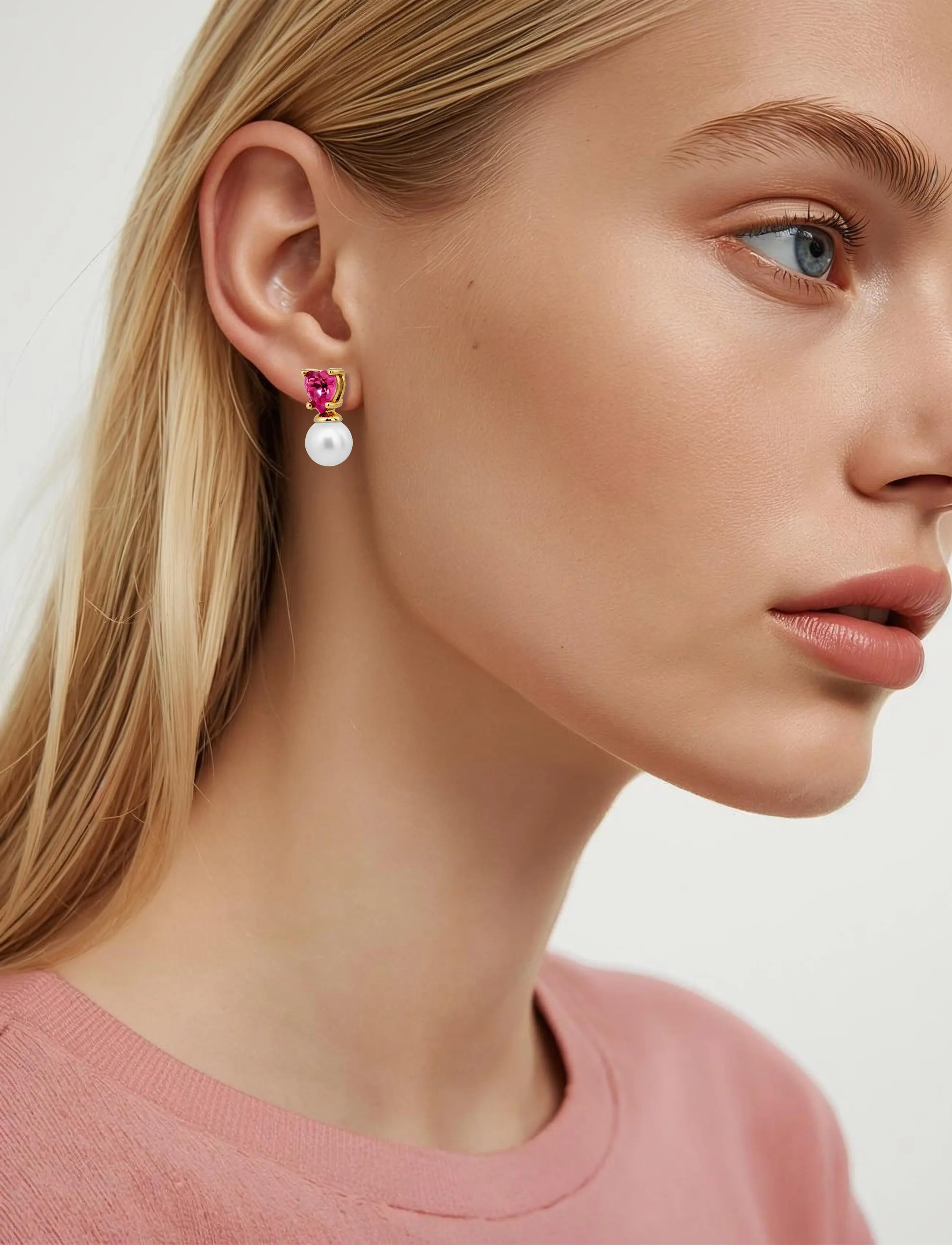 Dyrberg/Kern Emo Sg Rose / White Pearl, One Size, Earrings, Gold - Pendants Frauen