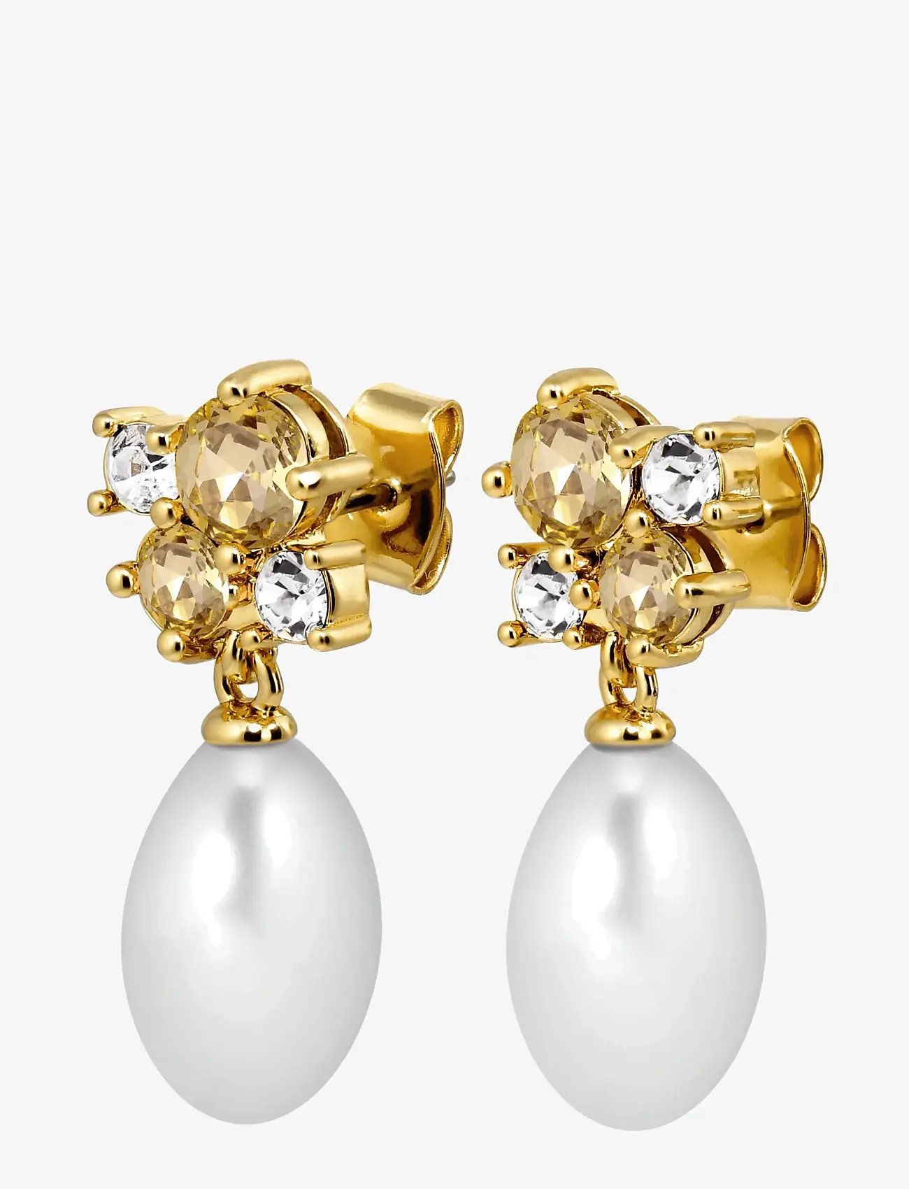Dyrberg/Kern - PETUN SG GOLDEN / WHITE PEARL - perlenohrringe - gold - 1