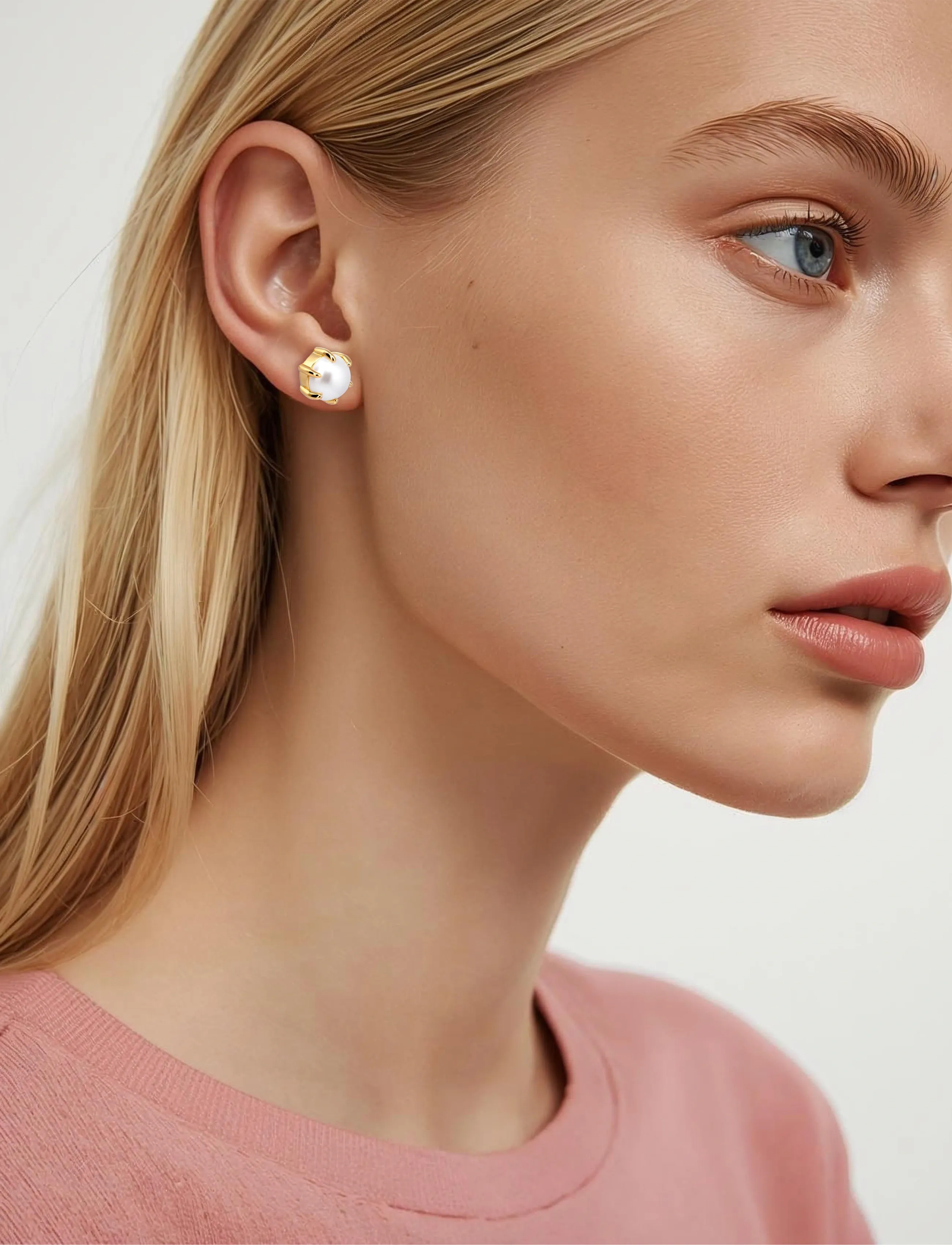 Dyrberg/Kern Craze Sg White Pearl, One Size, Earrings, Gold - Studs, Frauen