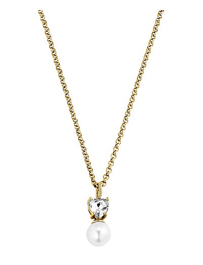 Dyrberg/Kern COLUME SG CRYSTAL / WHITE PEARL - Pärlhalsband - WHITE / gold