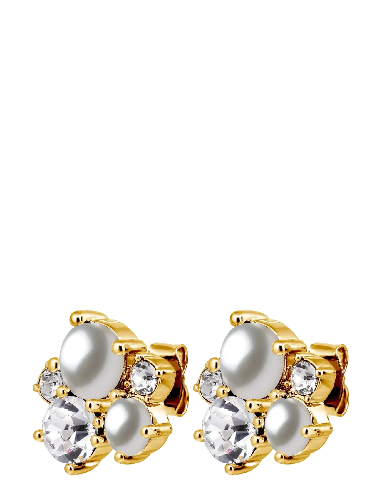 Dyrberg/Kern MINNIE SG CRYSTAL /  WHITE PEARL - Pearl earrings - WHITE / gold