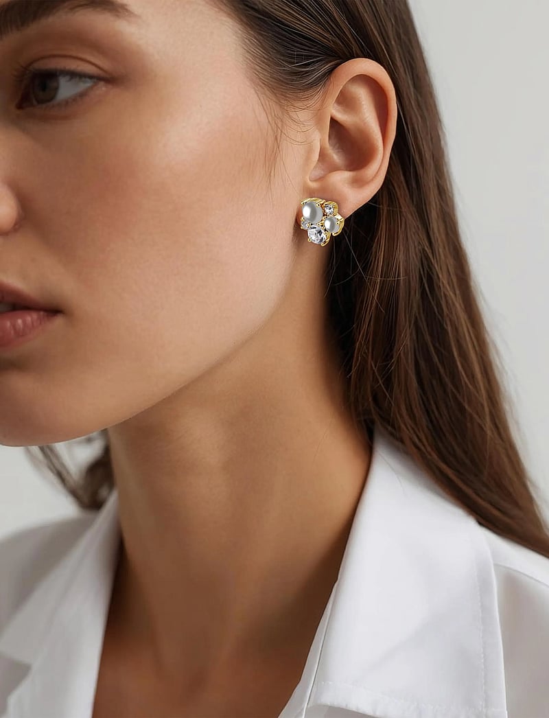 Dyrberg/Kern - MINNIE SG CRYSTAL / WHITE PEARL - perlenohrringe - white - 0